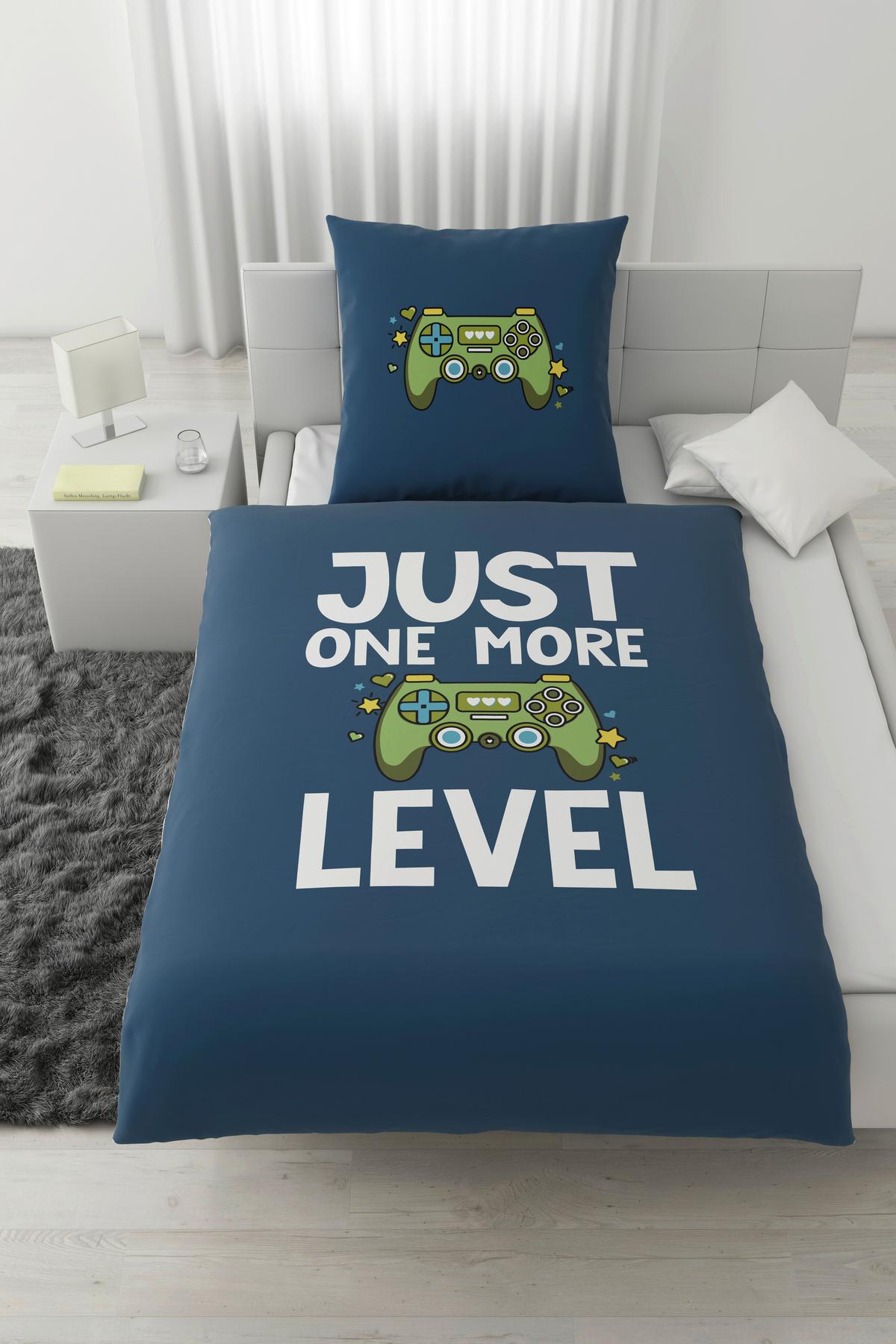 Jungendbettwäsche Level Blau/Grün ca. 135x200cm - Blau/Grün, Textil (135/200cm) - Modern Living