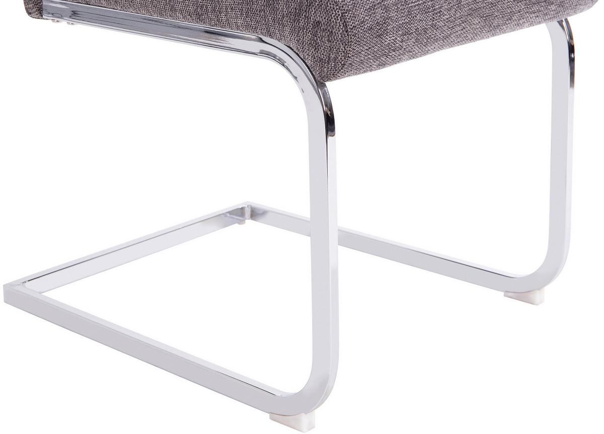 KRZESŁO NA PŁOZIE SALLY 2 - szary/kolor chromowy, Design, metal/tkanina (49/98/62cm) - Carryhome