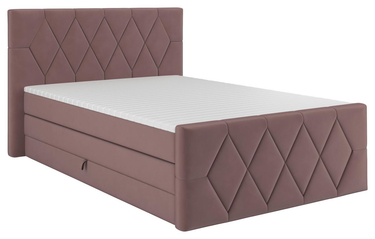 Boxspringbett Josie B Braun ca. 140x200cm - Schwarz/Braun, KONVENTIONELL, Holz/Holzwerkstoff (140/200cm) - Mömax