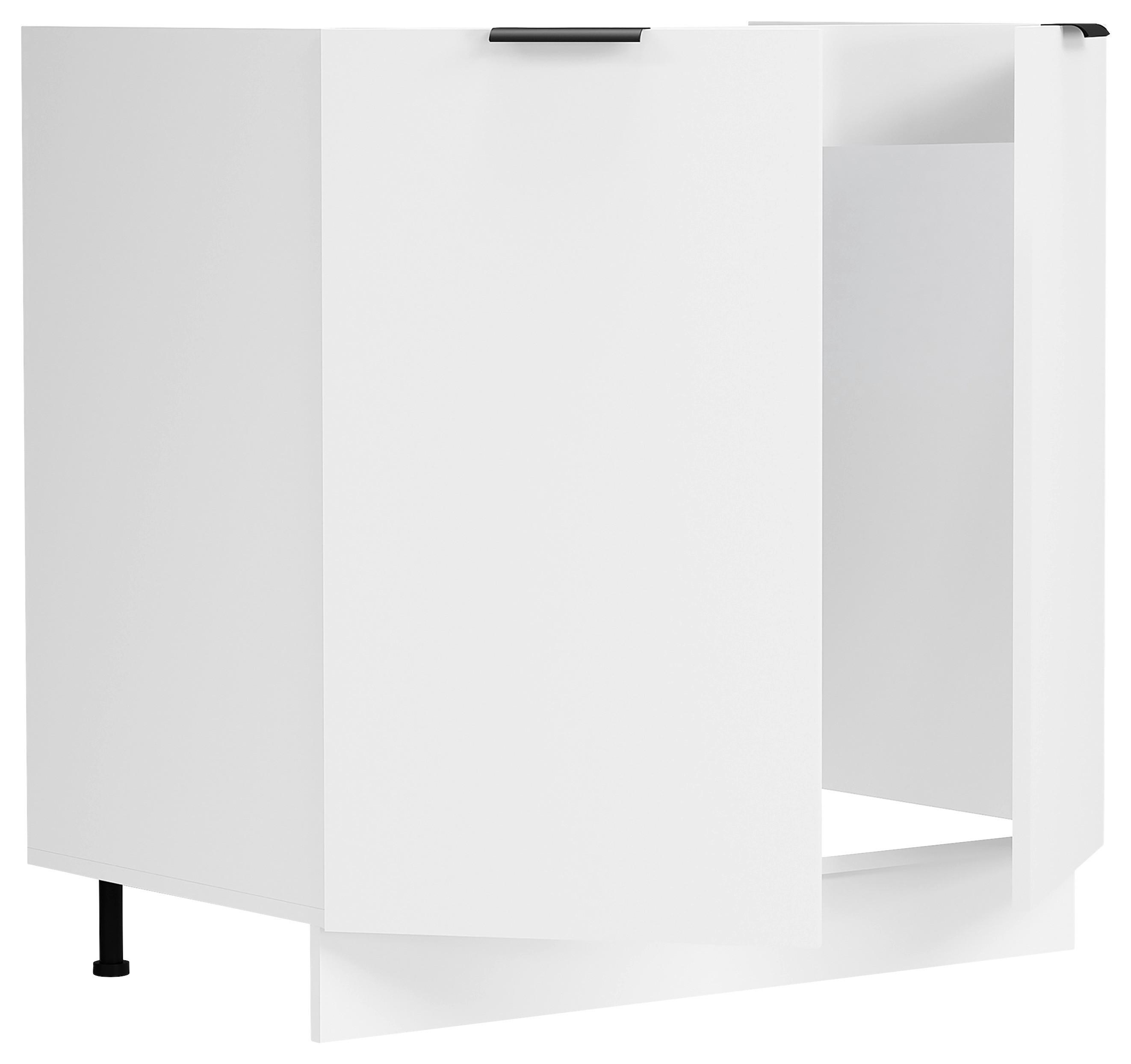 SPÜLENUNTERSCHRANK FASOLA - Weiss/Schwarz, Trend, Holzwerkstoff/Kunststoff (80/82/46cm) - MID.YOU