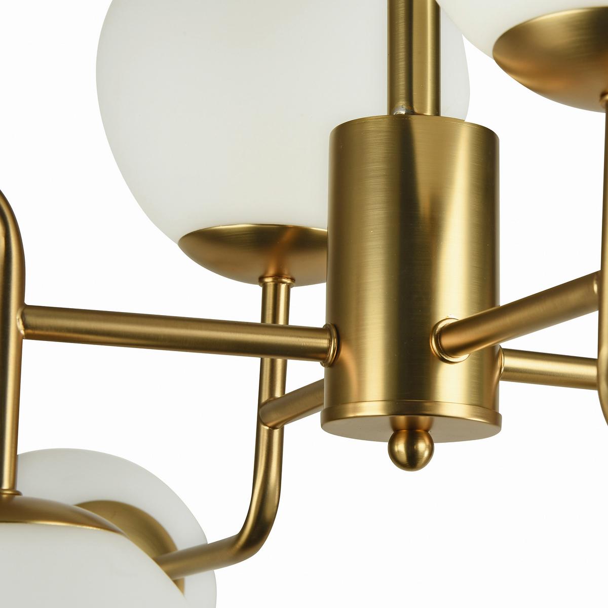 Kronleuchter Erich Messingfarben max. 40 Watt - Messingfarben, Trend, Glas/Metall (96/26,5/57cm) - MAYTONI