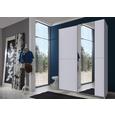 Schwebetürenschrank in Weiß mit Spiegel - Alufarben/Weiß, KONVENTIONELL, Holzwerkstoff/Metall (135/198/64cm) - Modern Living Schwebetürenschrank in Weiß mit Spiegel - Alufarben/Weiß, KONVENTIONELL, Holzwerkstoff/Metall (135/198/64cm) - Modern Living