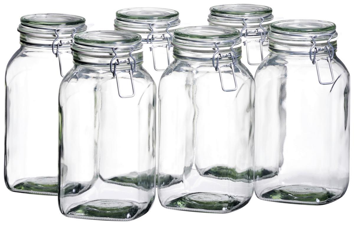 Einmachglas-Set Gothika aus Glas, 6-teilig - Transparent, Basics, Glas (2500ml) - Mäser