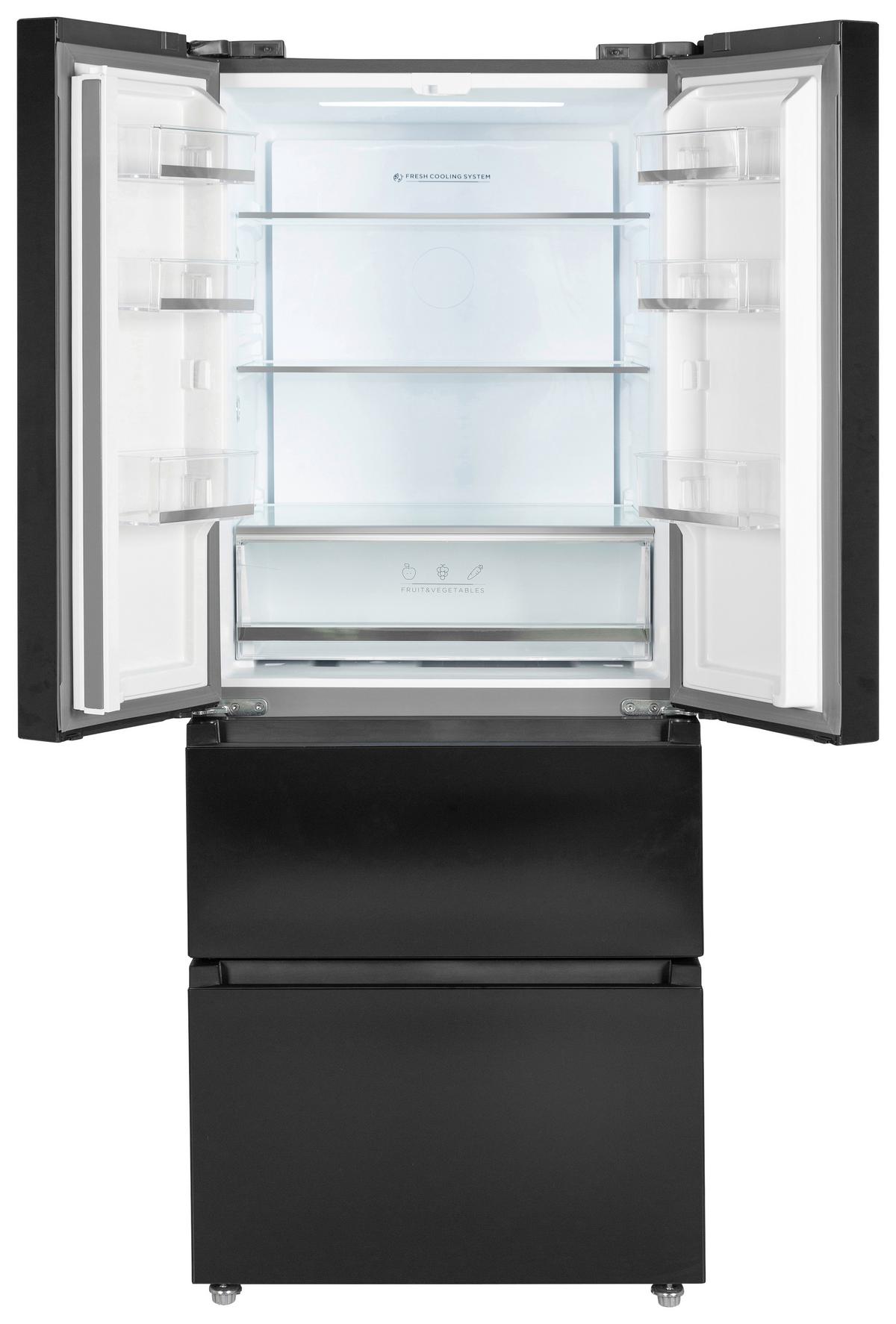 Kühl-Gefrier-Kombination SKMFDFDDID Schwarz - Schwarz, Basics, Glas/Kunststoff (68,6/178/70,3cm) - Mican