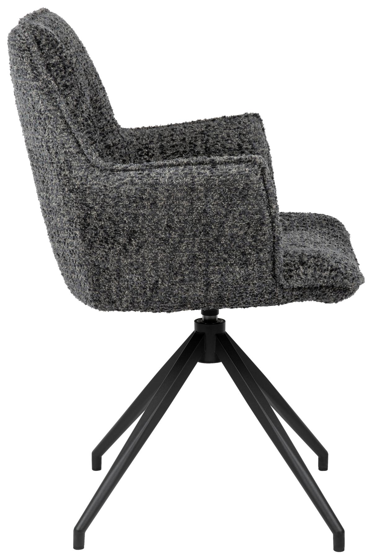 KRZESŁO Z PODŁOKIETNIKAMI OSAKA VENGA -EXKLUSIV- - ciemnoniebieski/czarny, Design, metal/tkanina (59/89,5/63cm) - Novel