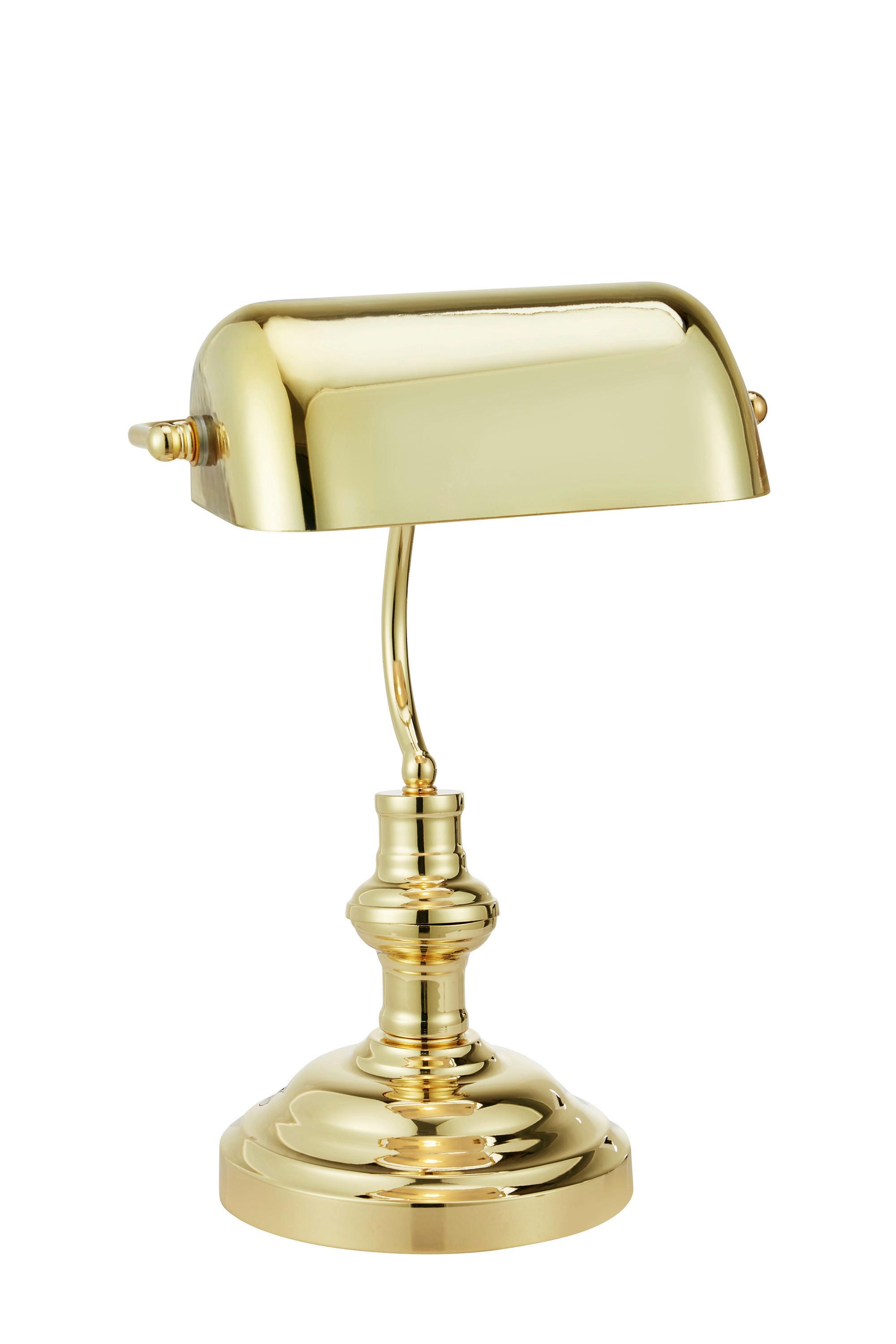 Tischleuchte Markslöjd Bankers Messingfarben max. 40 Watt - Messingfarben, Design, Glas/Metall (25/22,5/42cm) - Markslöjd