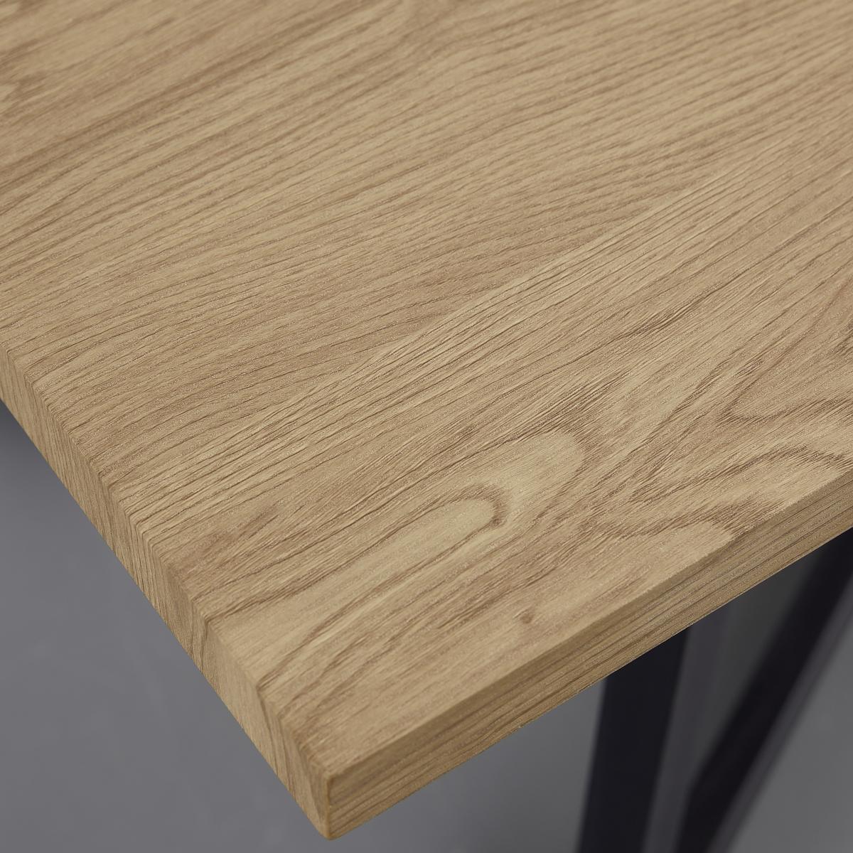 ESSTISCH AVOLA - Eichefarben/Schwarz, Modern, Holzwerkstoff/Metall (180/90/76cm) - Bessagi Home