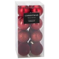 Christbaumkugel-Set Romy Rot 16-teilig - Rot, KONVENTIONELL, Kunststoff (5cm) - Mömax