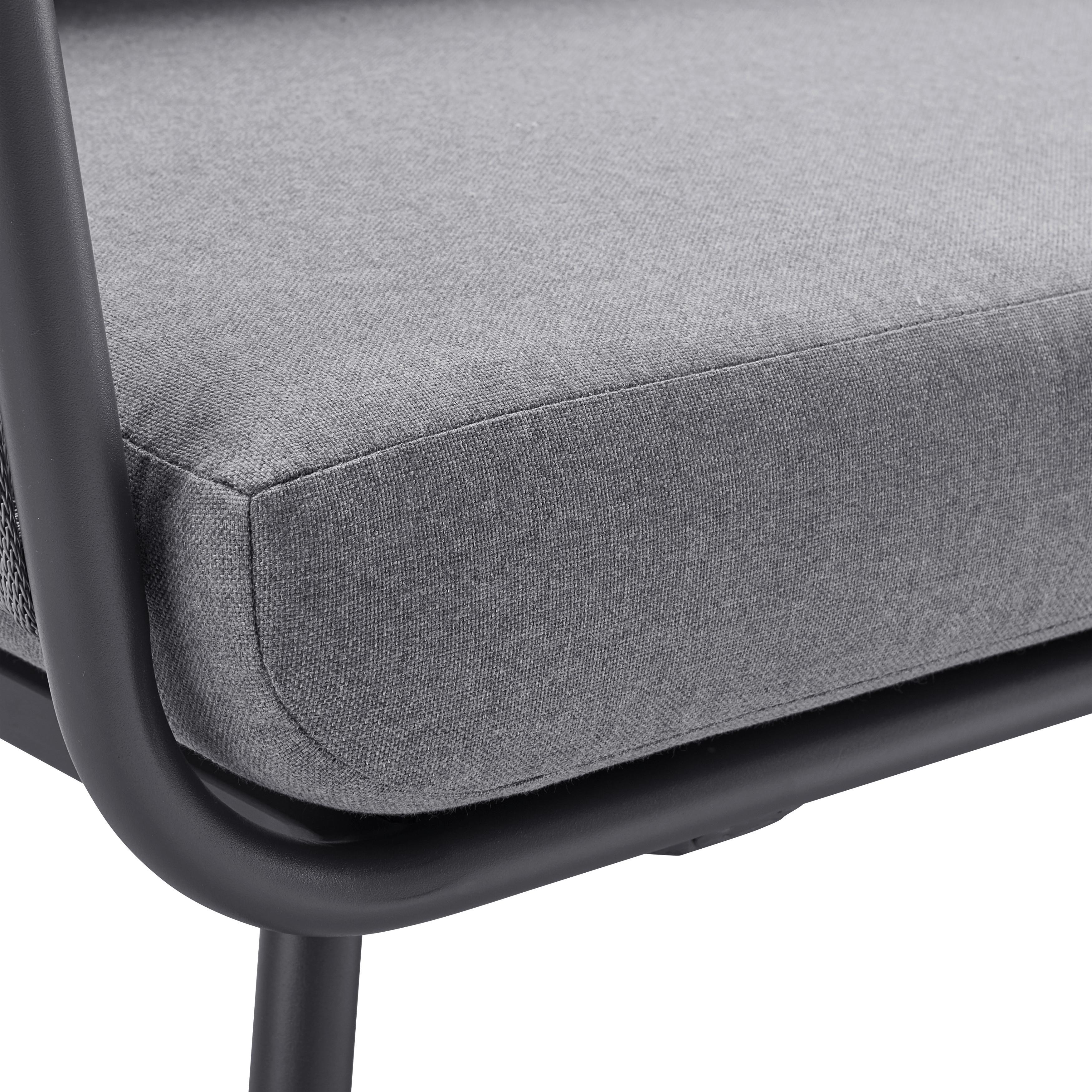 LOUNGESET CAMILLA - grå, Modern, metall/glas (252/65/68cm) - Bessagi Garden