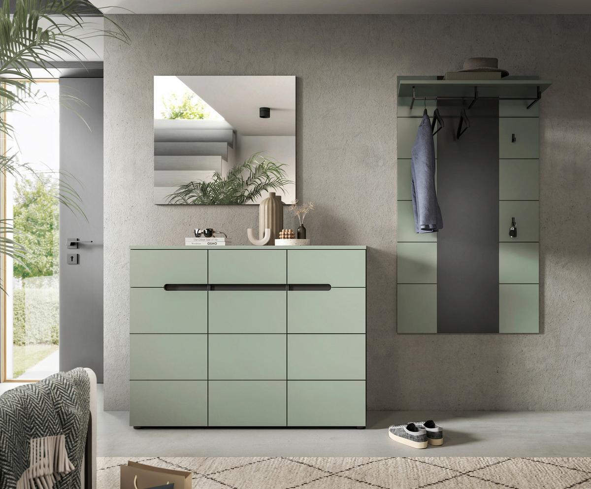 Predsoba Canu, Sivozelena, 3-Delna - siva/sivozelena, Design, leseni material (215/190/37cm) - Livetastic