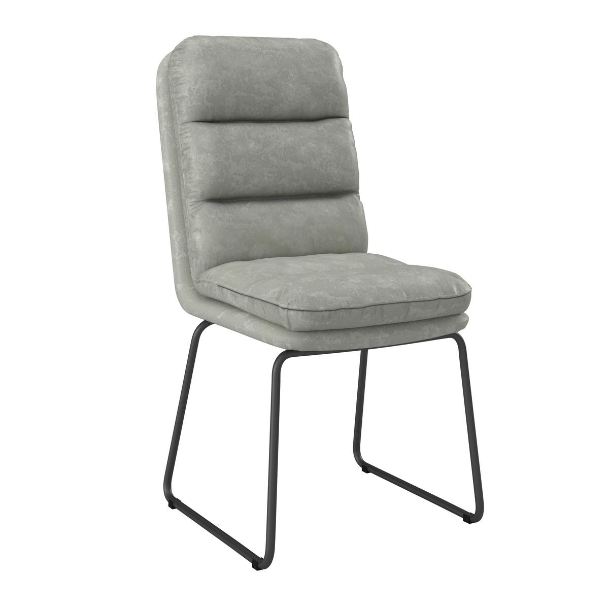 Stuhl Kona Hellgrau Webstoff Gepolstert - Dunkelgrau/Hellgrau, MODERN, Holz/Textil (51/90/62cm) - Bessagi Home