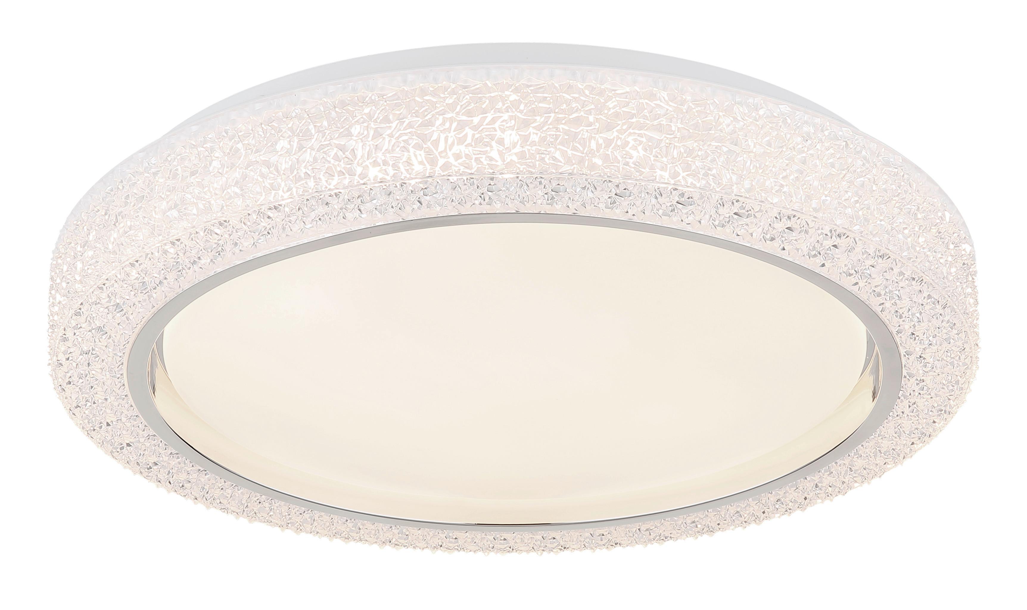 Plafonieră cu LED 41265K - străveziu/opal, Basics, plastic/metal (40/8cm) - Globo