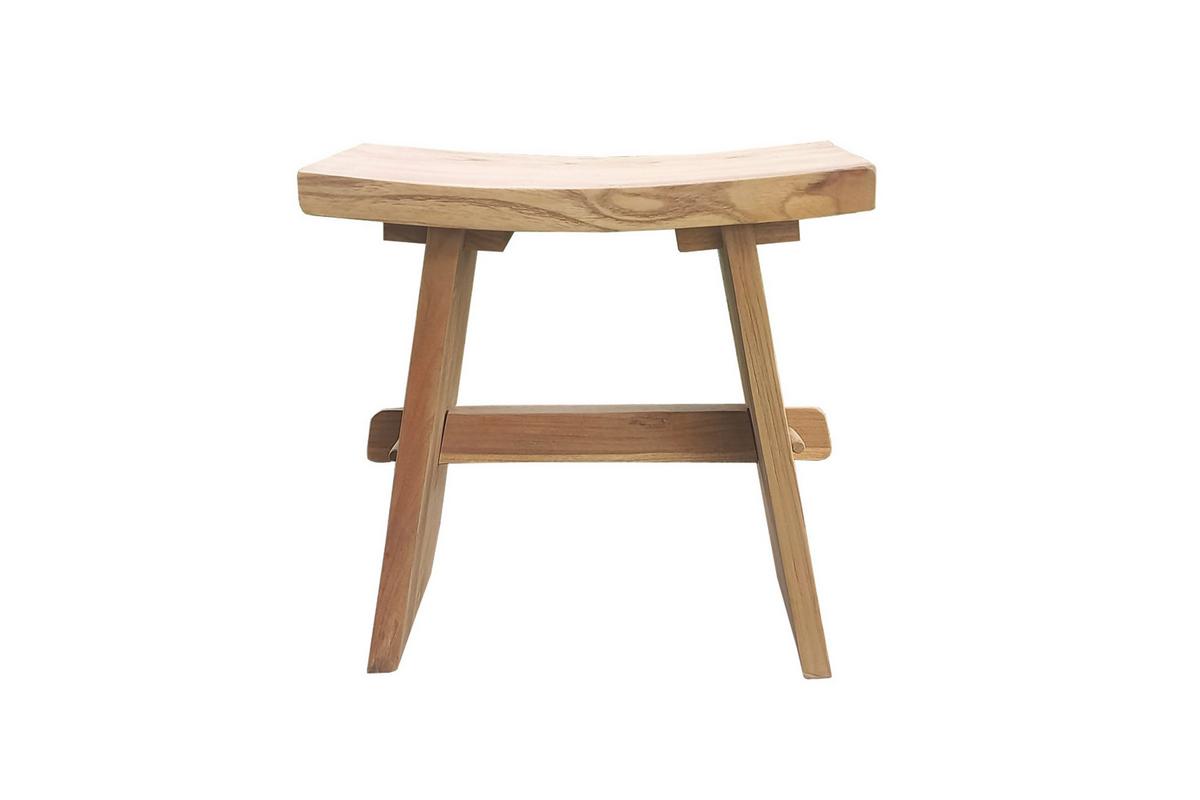 Gartenhocker Naturfarben - Naturfarben, Design, Holz (45/45/25cm) - Gardenson