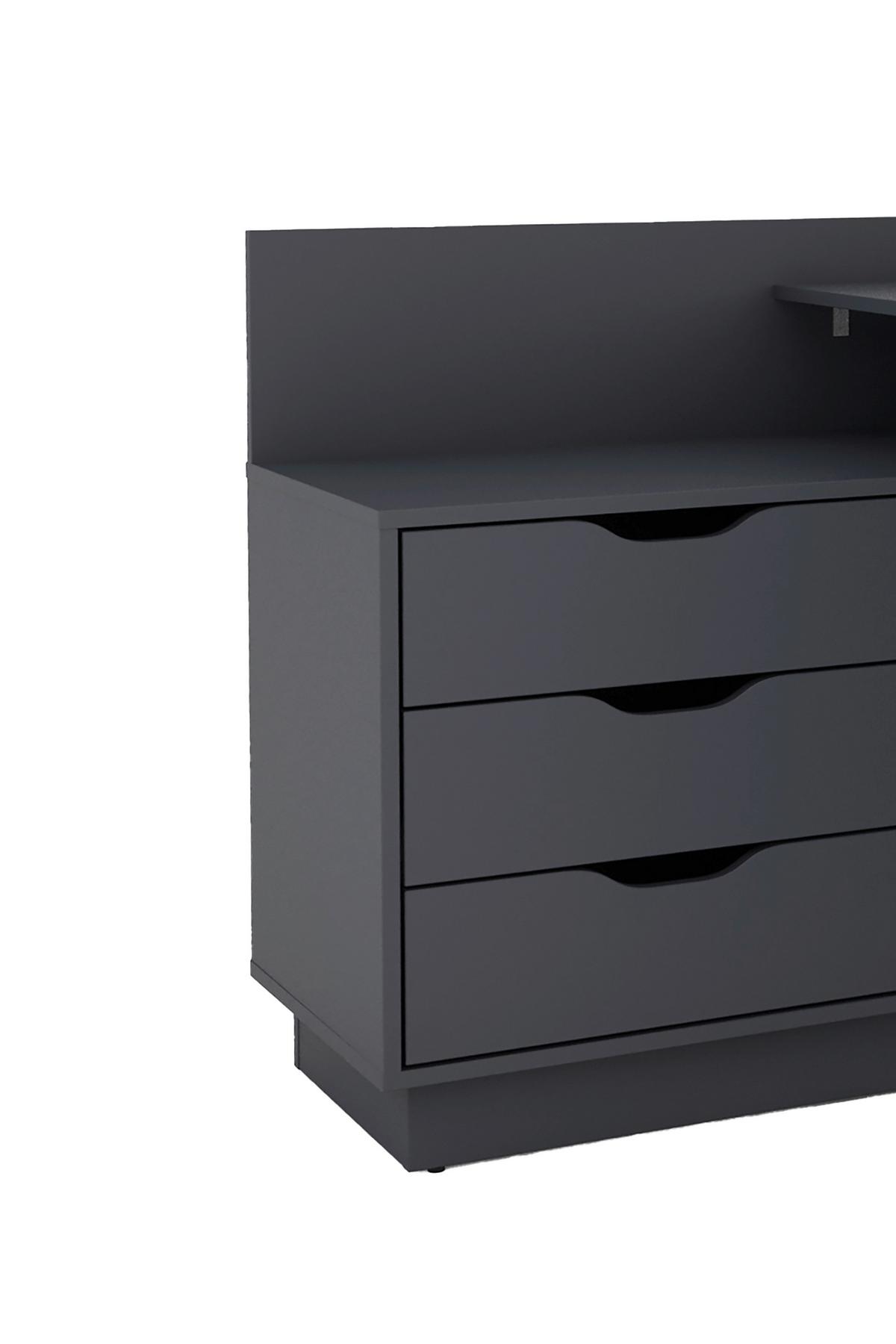 Eckschreibtisch Belfast Anthrazit ca. 129x83,5x105cm - Anthrazit, Basics, Holzwerkstoff (129/83,5/105cm) - MID.YOU