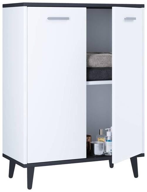 Kommode Landos ca. 60 cm Anthrazit/Weiß - Anthrazit/Weiß, MODERN, Holzwerkstoff/Kunststoff (60/81/28cm) - MID.YOU