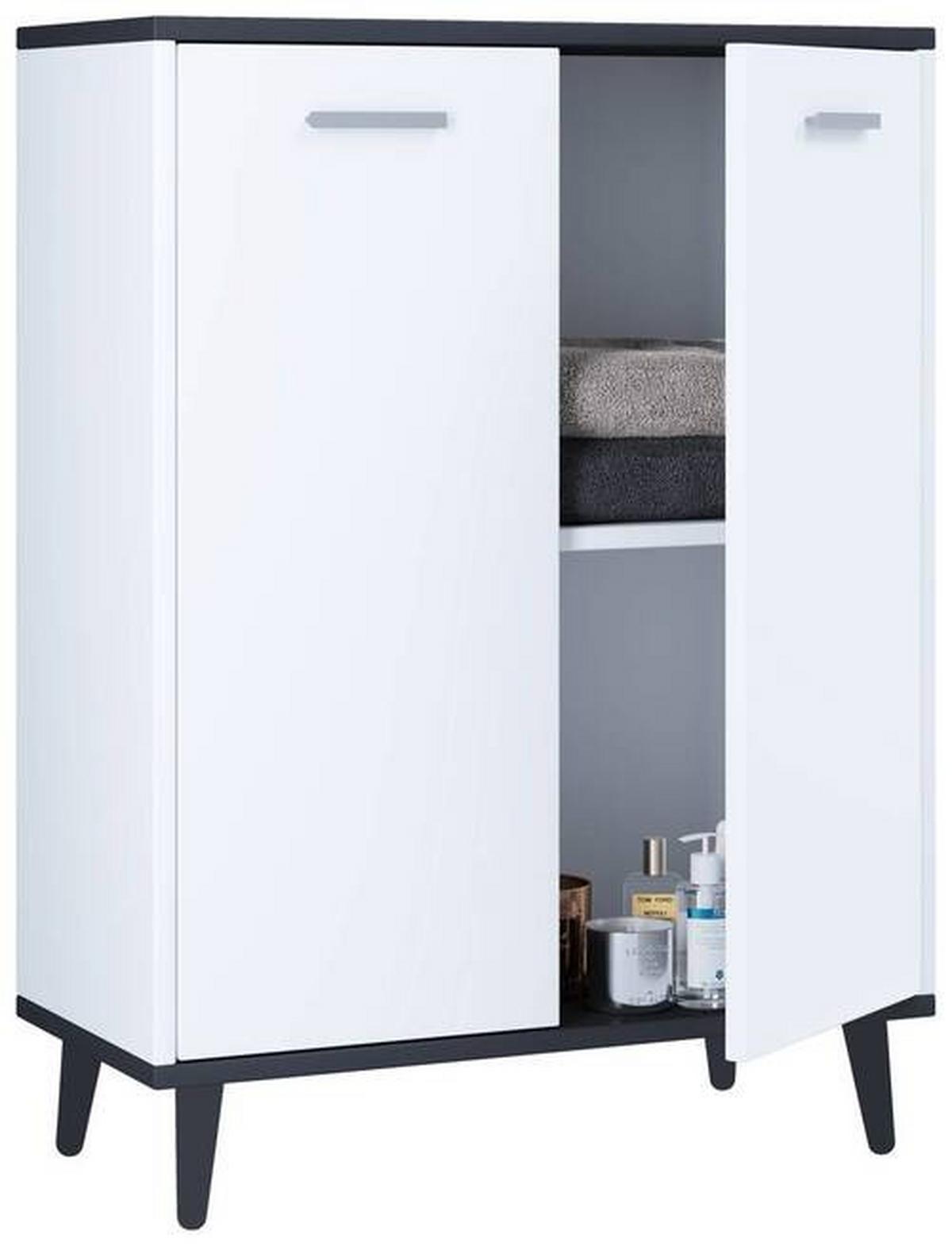 Kommode Landos ca. 60 cm Anthrazit/Weiß - Anthrazit/Weiß, MODERN, Holzwerkstoff/Kunststoff (60/81/28cm) - MID.YOU