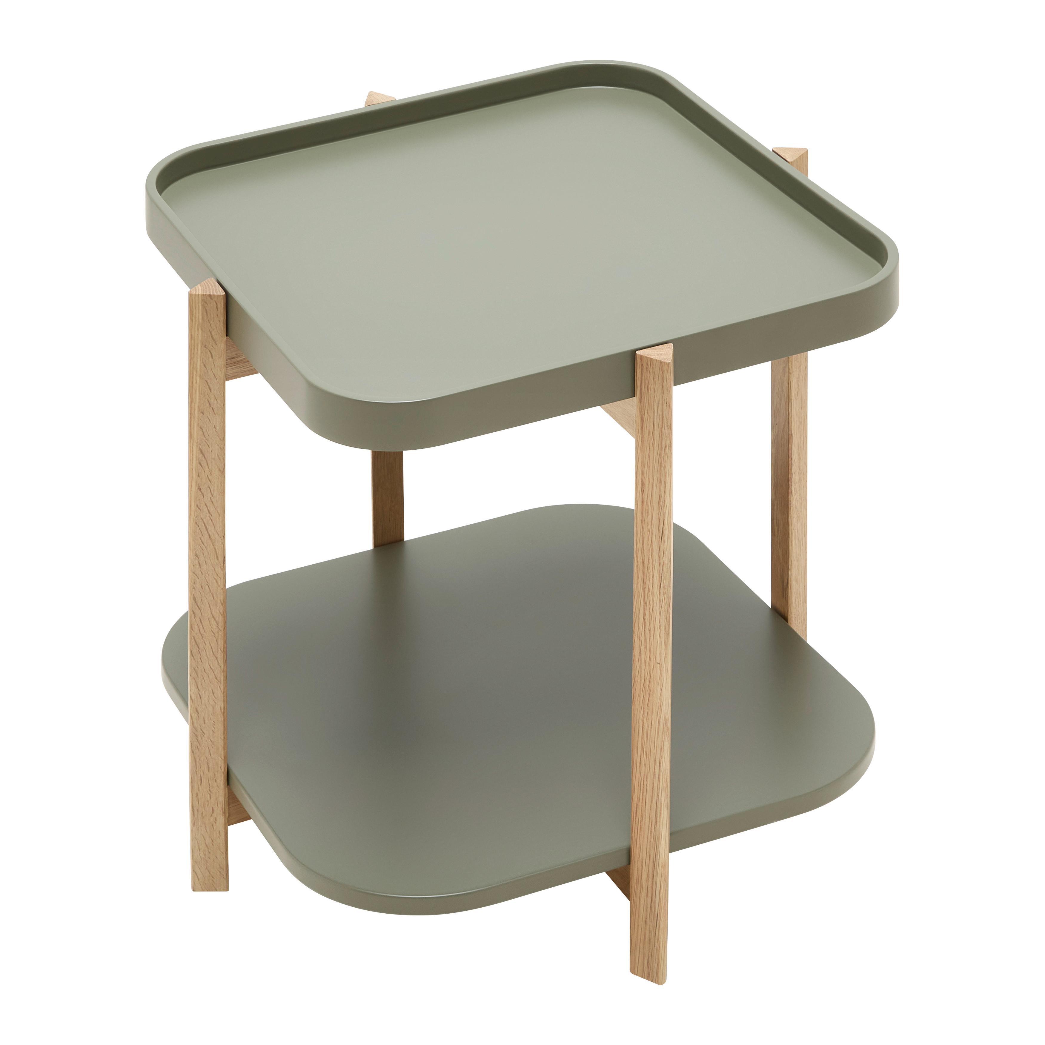 SOFFBORD STRUT - grön/naturfärgad, Modern, trämaterial/trä (50/50/55cm) - Mömax