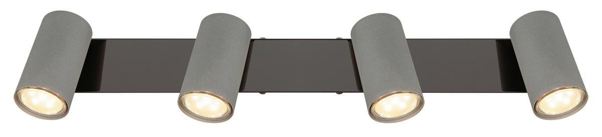 Strahler Robby Grau/Schwarzchrom max. 35 Watt - Schwarzchrom/Grau, Design, Metall (56/10/12cm) - Globo