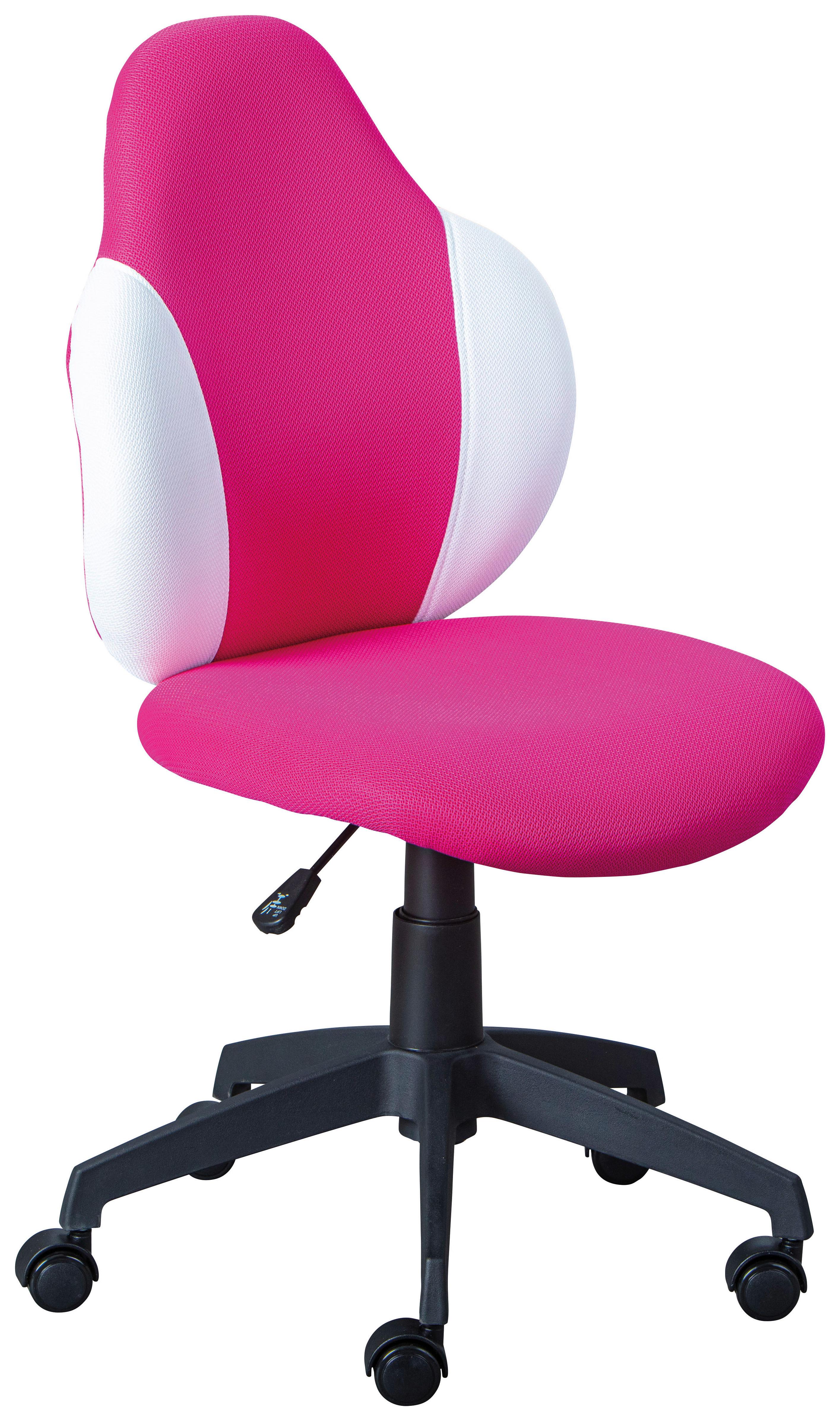 Jungenddrehstuhl Jessi Pink - Pink/Schwarz, Basics, Kunststoff/Textil (52/94(103)/56cm) - MID.YOU