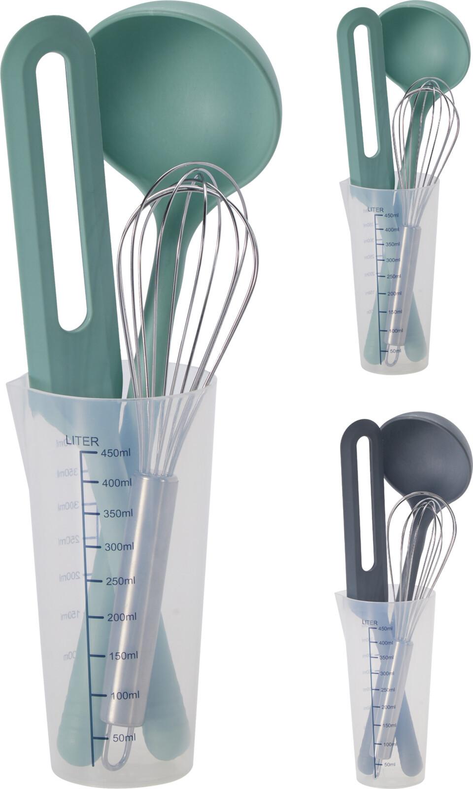 Set de ustensile de bucătărie Whisk 4/1 - Basics, plastic (9,5/8,5/35,5cm)