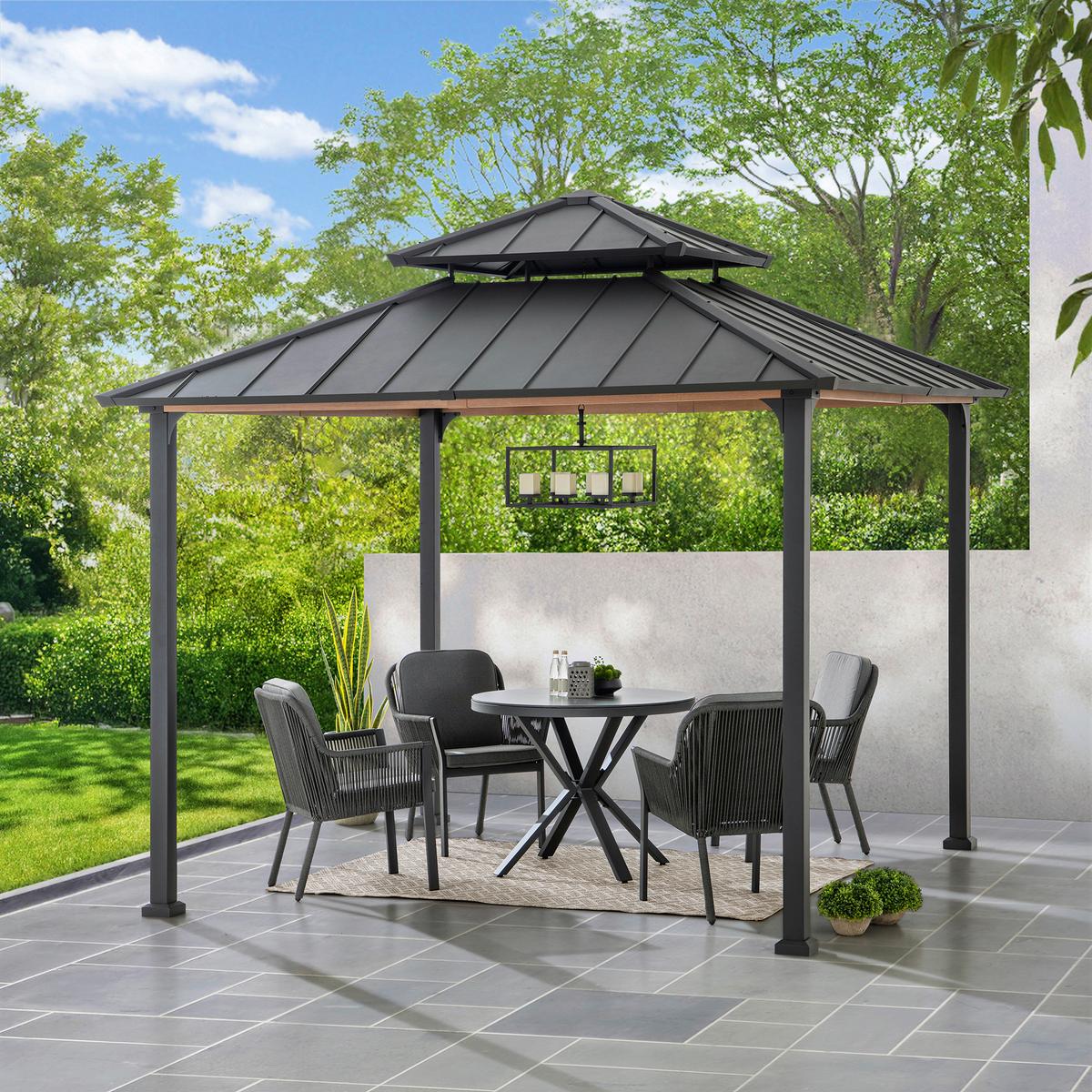 Pavillon Gazebo Pasu Anthrazit - Anthrazit, Basics, Metall (300/295/300cm) - Modante