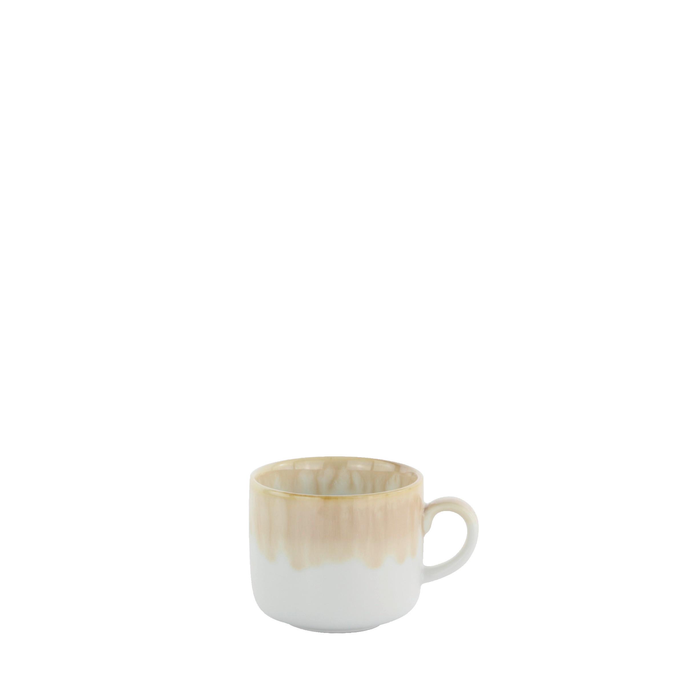 Ceașcă de cafea cu farfurioară Saturn - bej, Modern, ceramică - Mömax