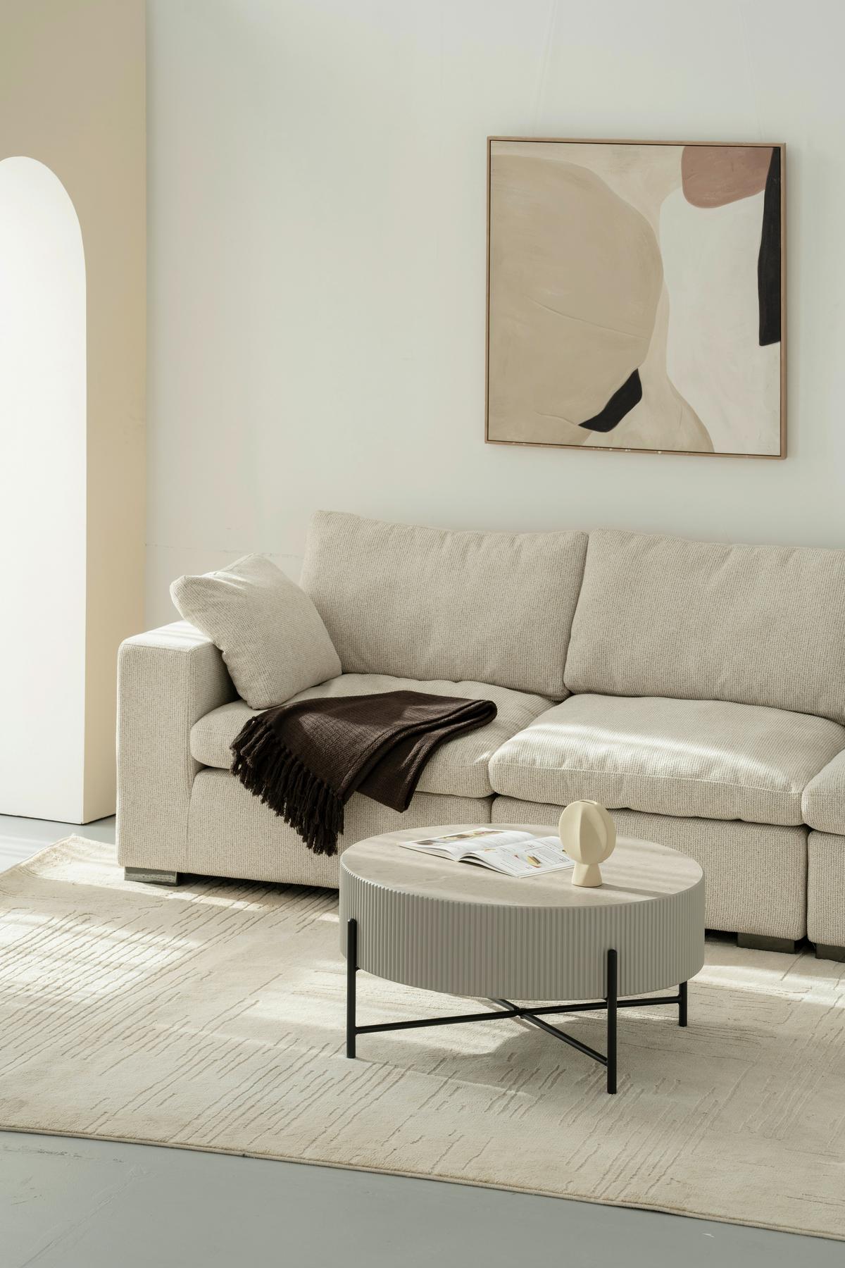 Blanche Stolić - siva/crna, Design, drvni materijal/metal (80/40cm) - Premium Living