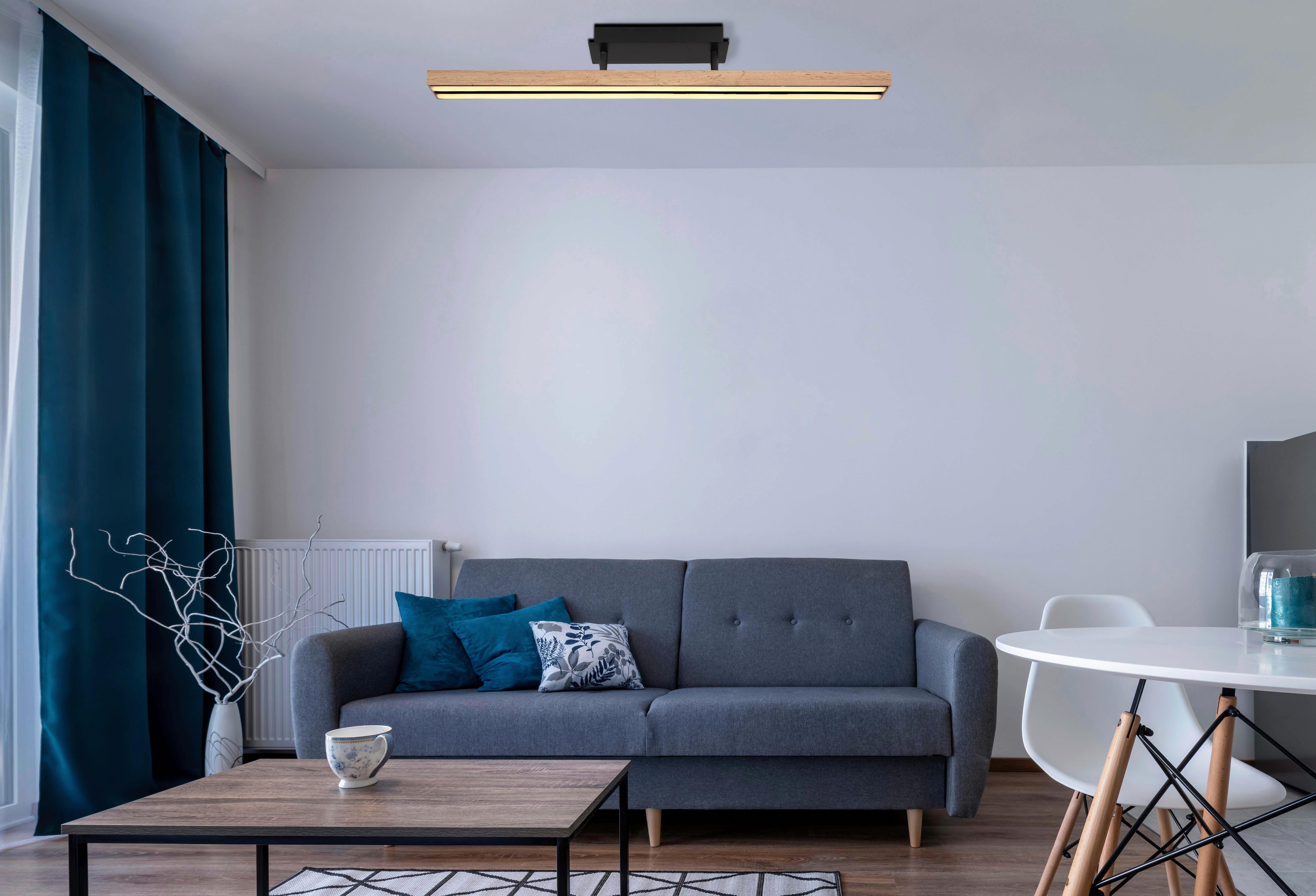 Stropna Led-svetilka Doro, S Sijalko - črna/opal, Design, kovina/umetna masa (81,5/7,5/14cm) - Globo