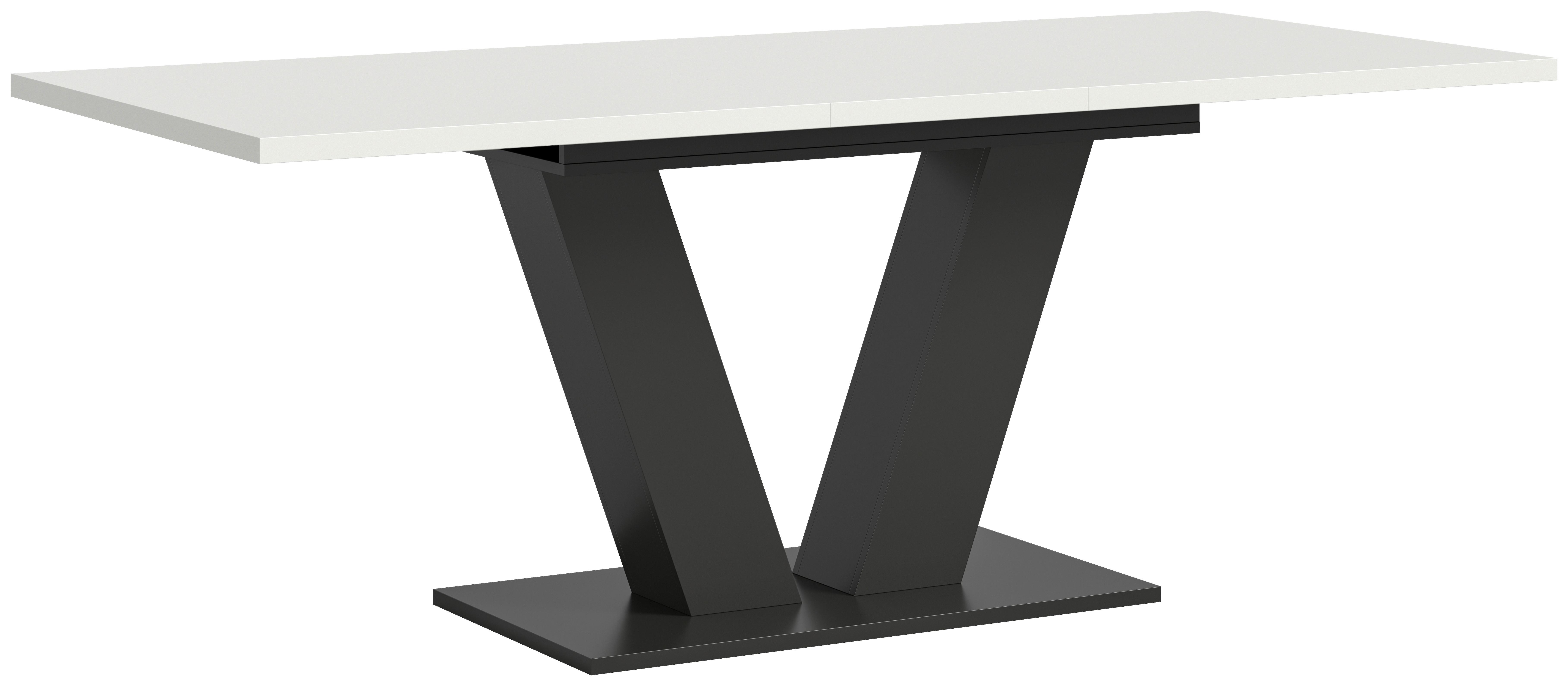 Raztegljiva Miza Marlon V 150 Az, Bela, Temno Siva - bela, Trend, leseni material (150-190/90/75cm)