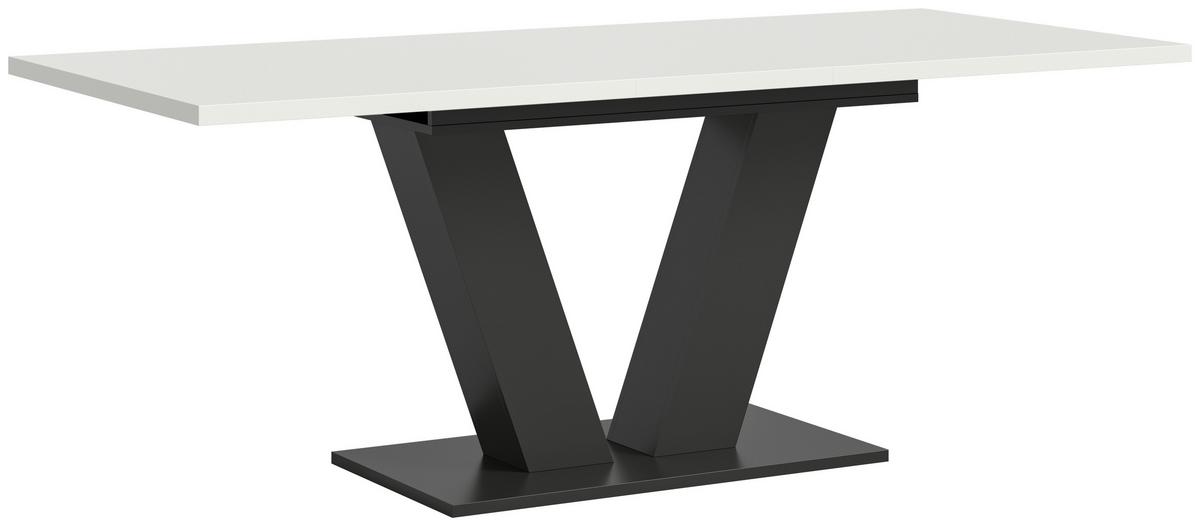 Raztegljiva Miza Marlon V 150 Az, Bela, Temno Siva - bela, Trend, leseni material (150-190/90/75cm)
