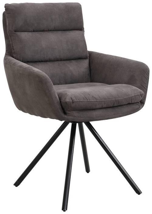 KRZESŁO Z PODŁOKIETNIKAMI SCOTTY 2.0 - czarny/szary, Design, metal/tkanina (62/89/65cm) - Cantus