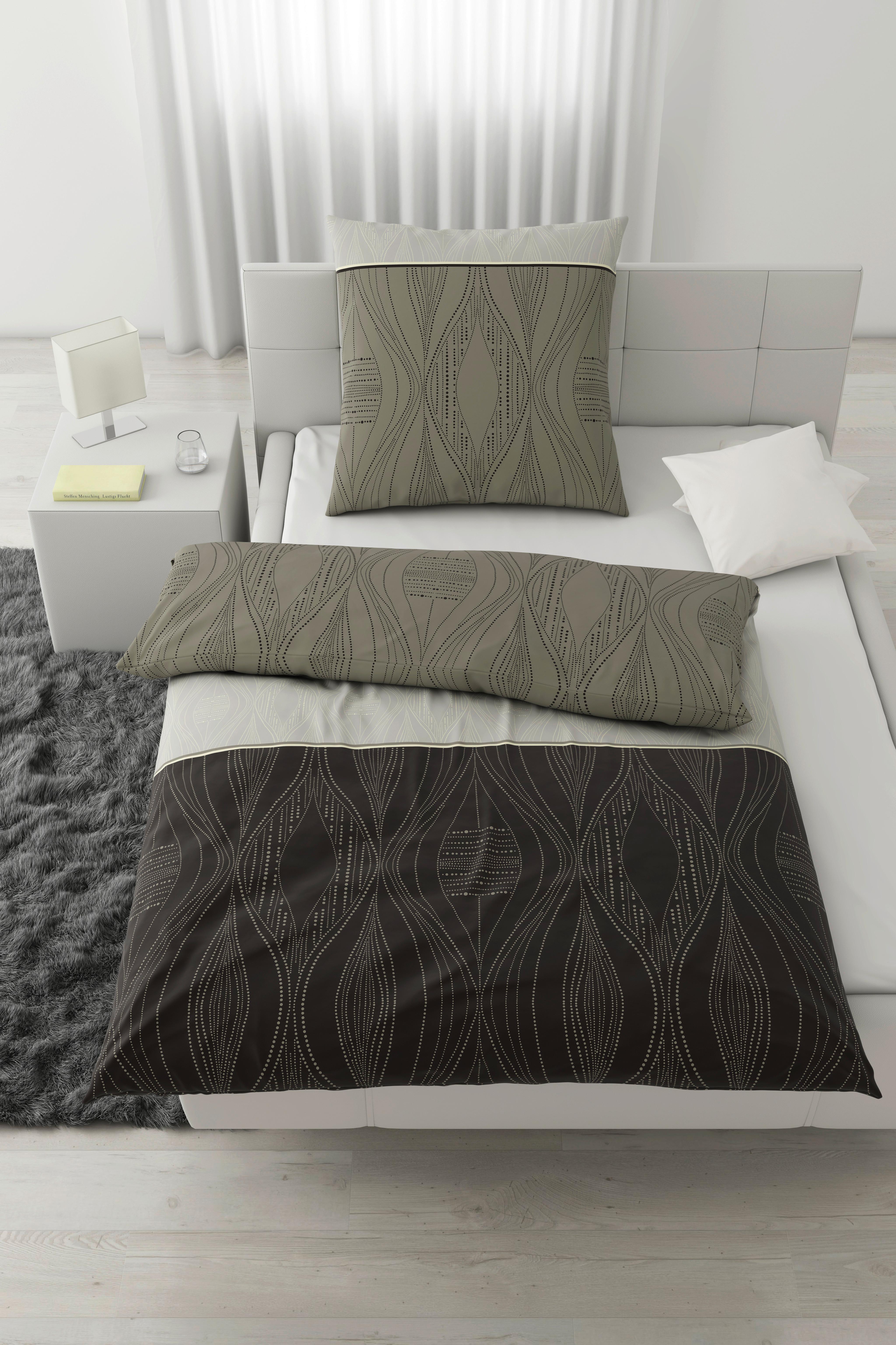 Bettwäsche Erik XL Grau ca. 155x220cm - Grau, KONVENTIONELL, Textil (155/220cm) - Modern Living