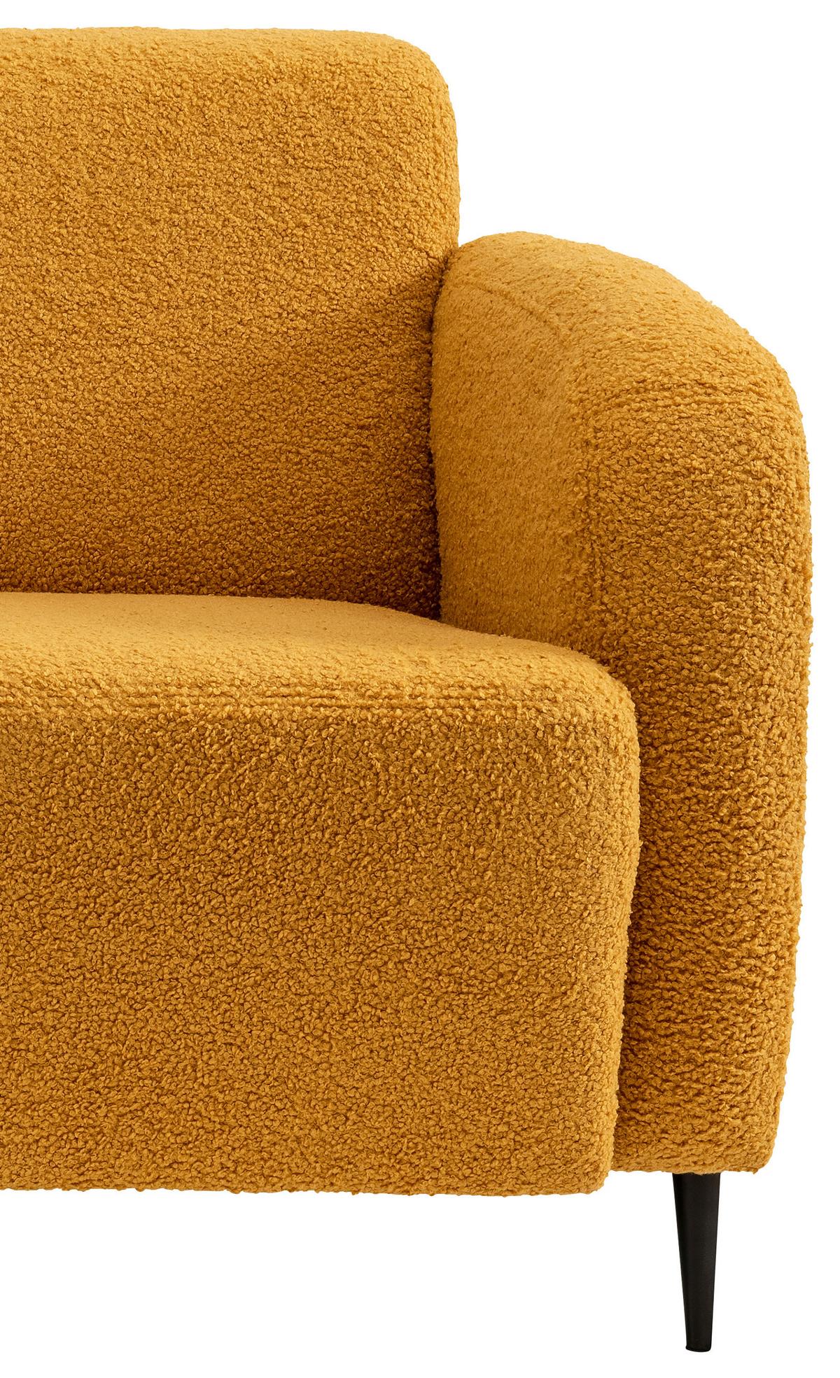 Sessel Marone Gelb Teddystoff - Gelb/Schwarz, MODERN, Textil/Metall (85/76/90cm) - Livetastic