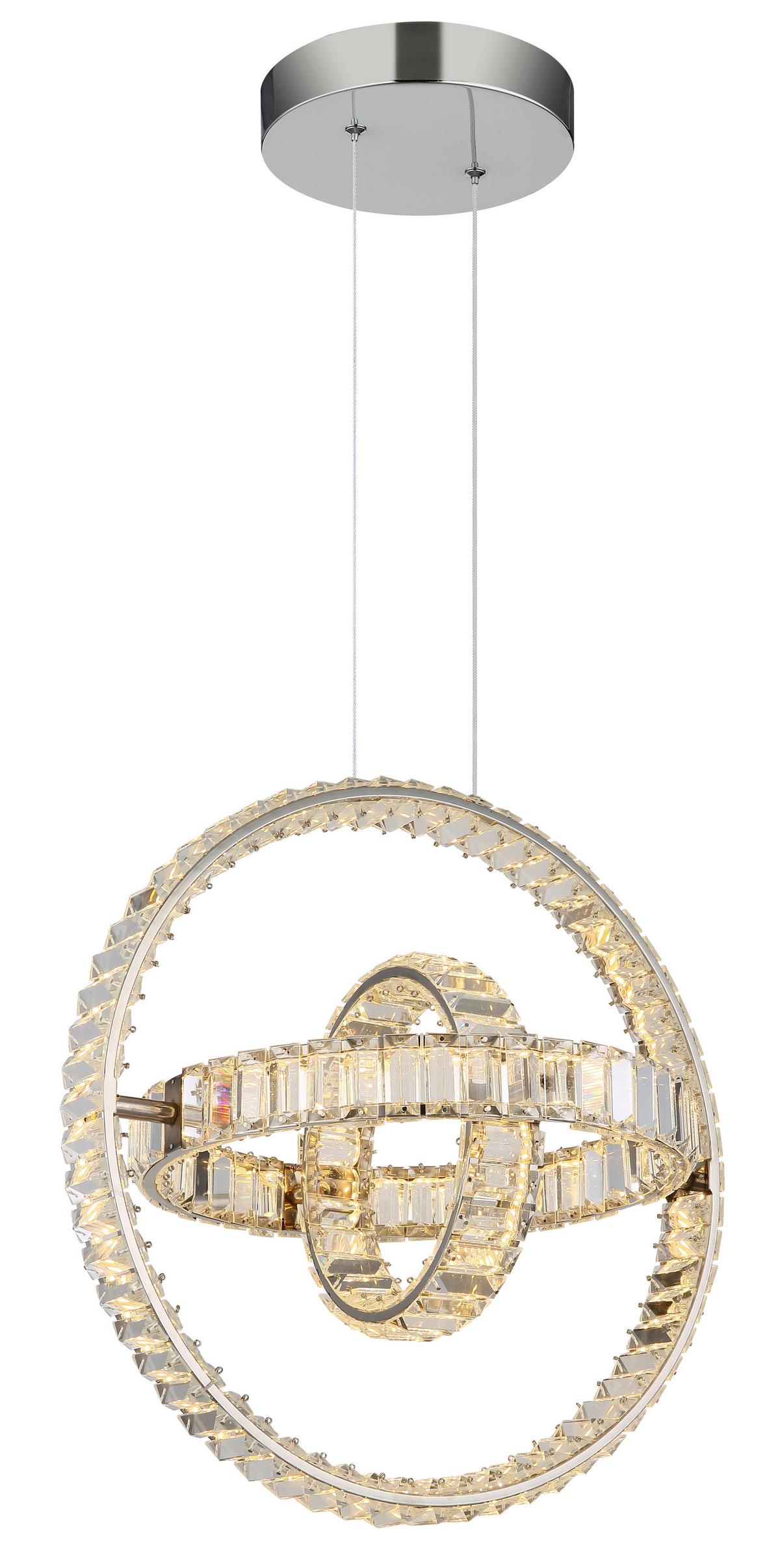 LED-HÄNGELEUCHTE 67339-115C NEIL - Klar/Chromfarben, Design, Glas/Metall (50/40/120cm) - Globo