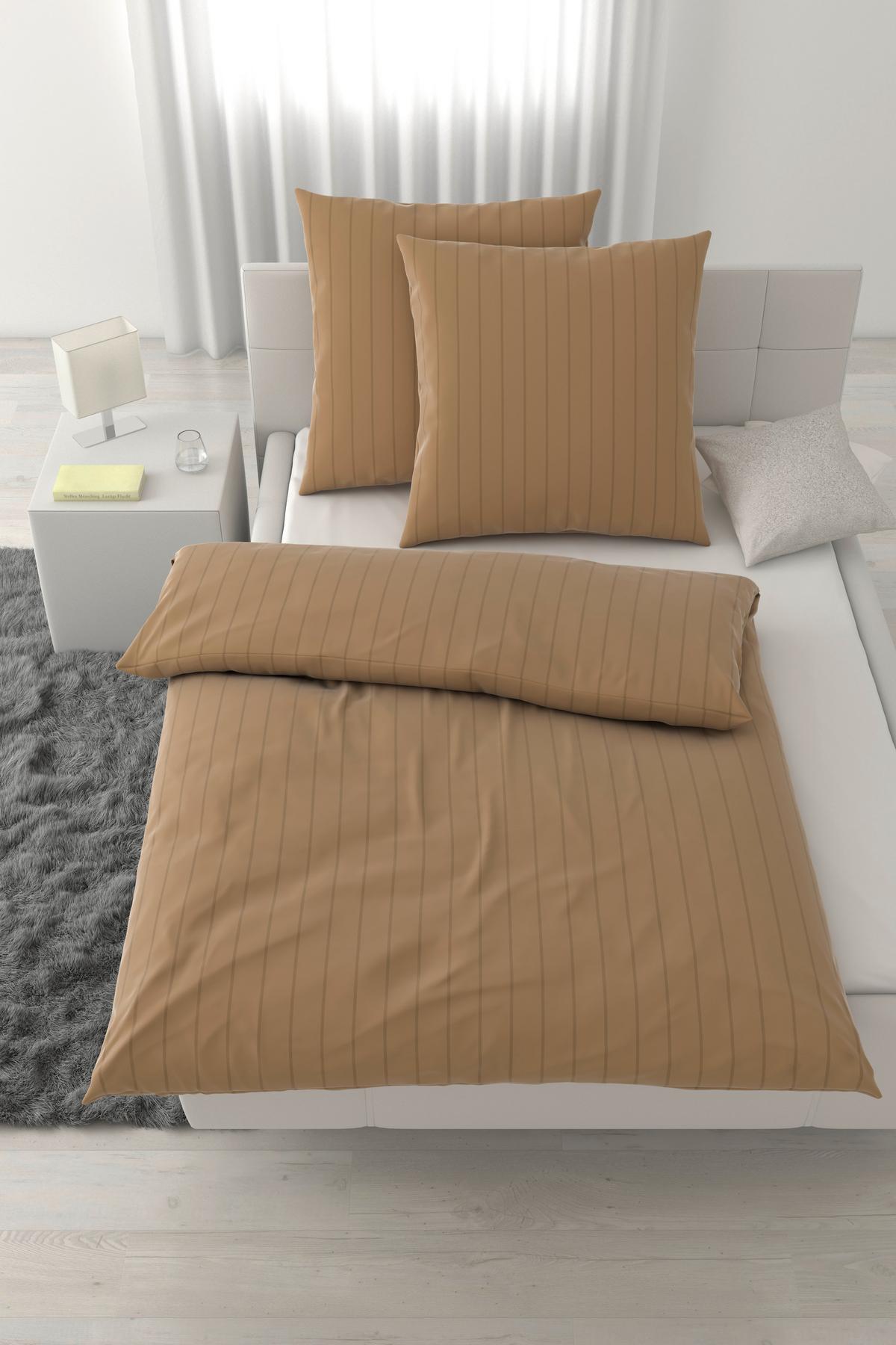 Bettwäsche Dobby Streif XXL Goldfarben ca. 200x200cm - Goldfarben, Textil (200/200cm) - Mömax