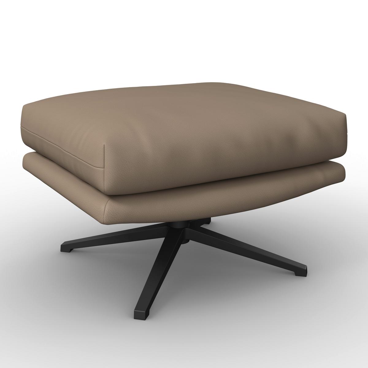 Sessel Andrea Lederlook Braun - Hellbraun/Schwarz, MODERN, Holz/Textil (82/105/80cm) - Bessagi Home