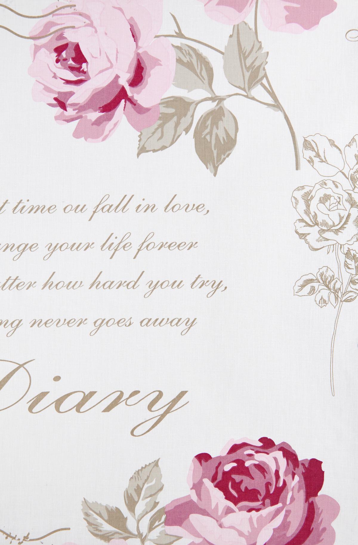 Ágytakaró Diary Rose - rózsaszín/fehér, Romantik / Landhaus, textil (220/240cm) - Modern Living