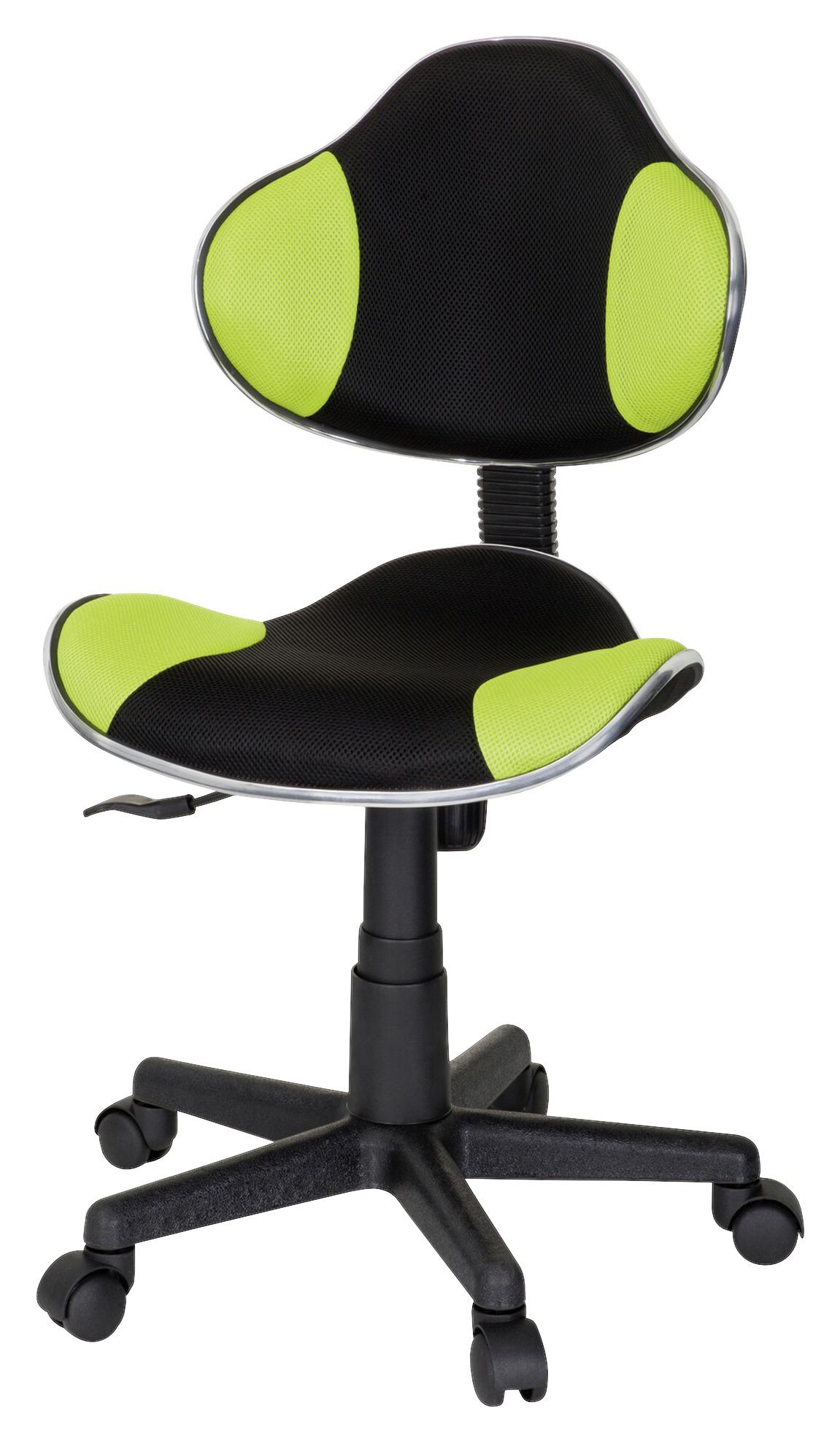 Jugenddrehstuhl Kiddy GTI 2 ca.45x86-101x42cm Grün,Schwarz - Schwarz/Grün, Basics, Kunststoff (45/86-101/42cm) - MID.YOU