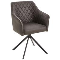 KRZESŁO Z PODŁOKIETNIKAMI LELA - czarny/szary, Modern, metal/drewno (60/91/56cm) - Livetastic