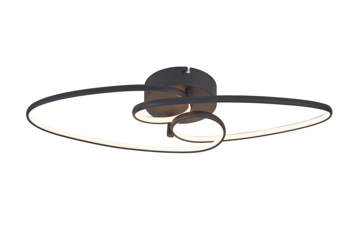 Plafonieră cu LED Ellu - negru, Modern, plastic/metal (51/16/8cm) - Mömax