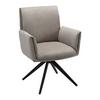 Armlehnstuhl Rosalia Hellgrau Cord Drehbar Gepolstert - Taupe/Hellgrau, MODERN, Holz/Textil (65/87,5/61,5cm) - Bessagi Home