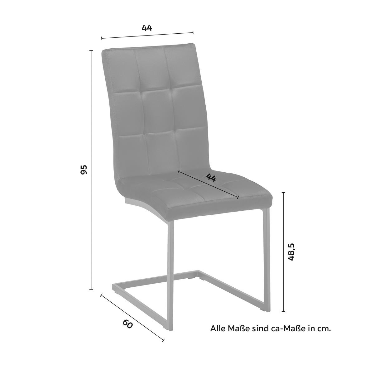 ZESTAW KRZESEŁ NA PŁOZIE MELA - czarny/szary, Modern, metal/tkanina (44/95/60cm) - Bessagi Home