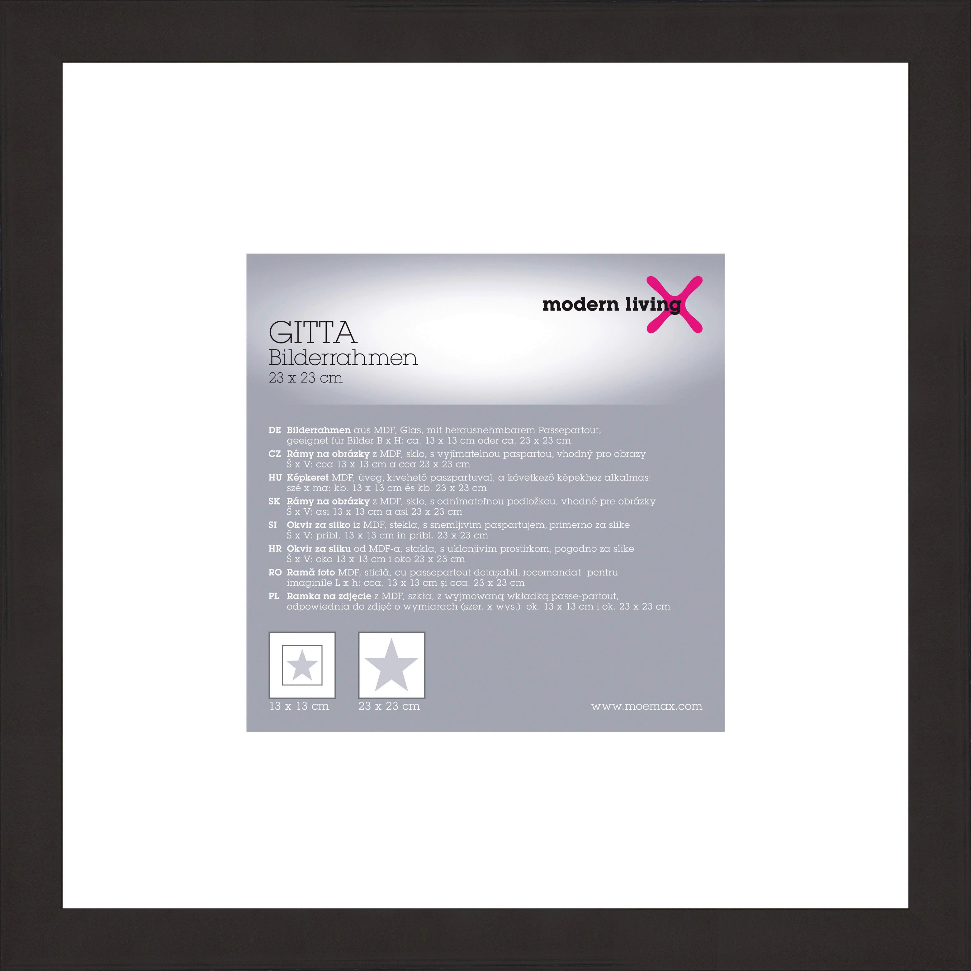 Okvir Za Slike Gitta - črna, Moderno, steklo/leseni material (23/23/3,6cm) - Modern Living