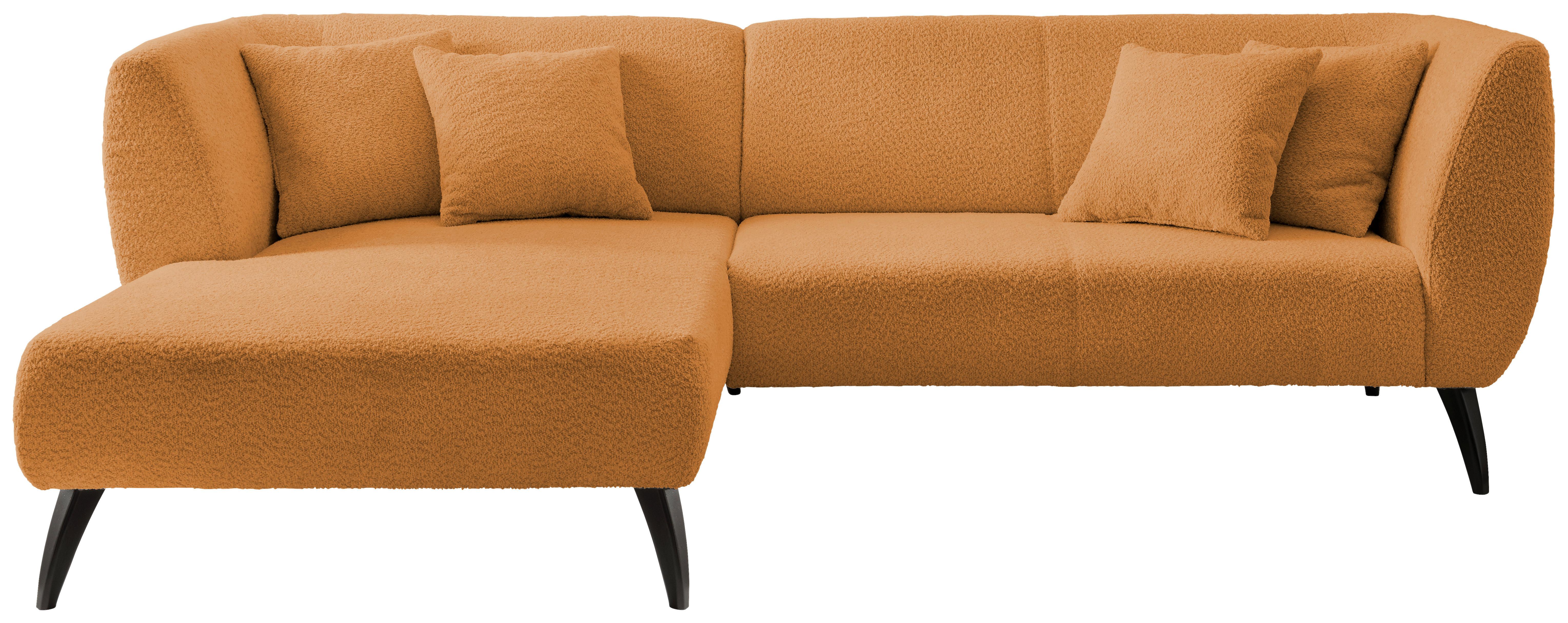 Wohnlandschaft Colori Goldfarben Bouclé - Goldfarben/Schwarz, MODERN, Holz/Textil (160/264cm) - MID.YOU