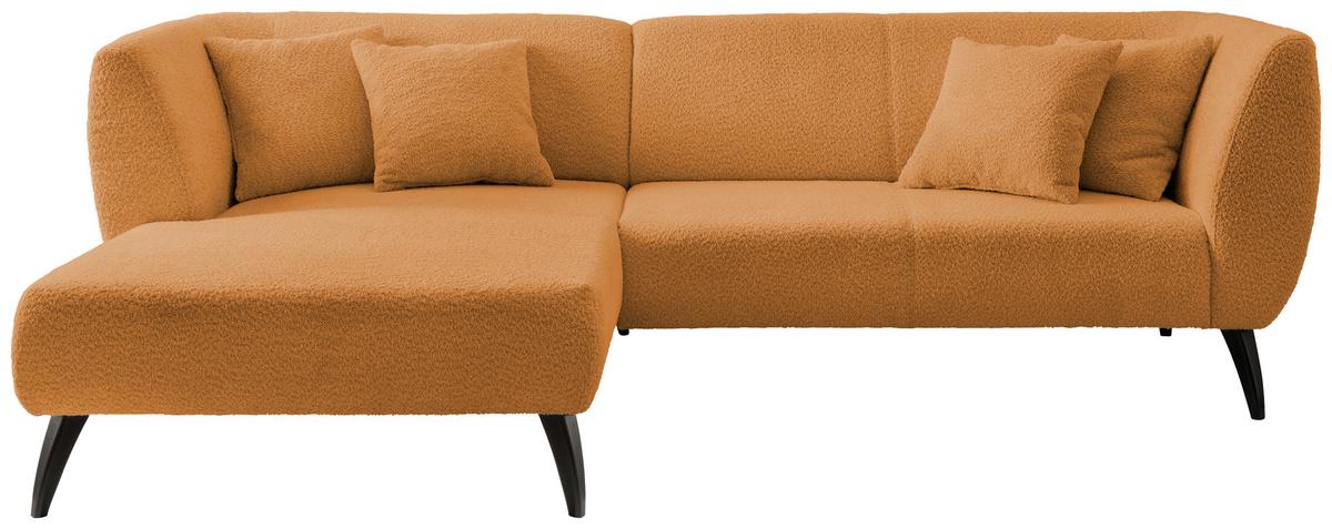 Wohnlandschaft Colori Goldfarben Bouclé - Goldfarben/Schwarz, MODERN, Holz/Textil (160/264cm) - MID.YOU