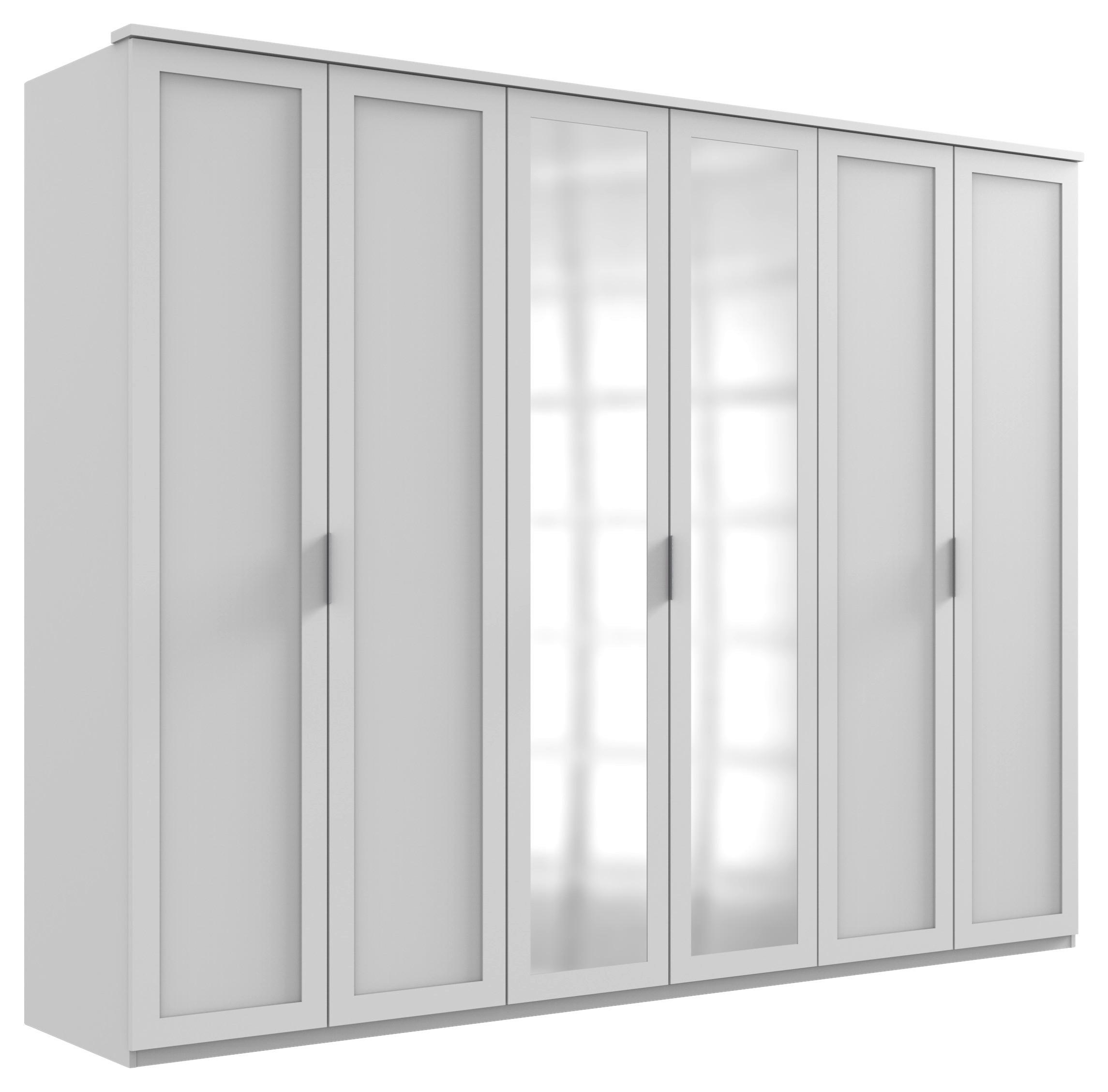 Ormar S Klasičnim Vratima Nadja - bijela/srebrne boje, Konvencionalno, staklo/drvni materijal (270/210/58cm) - Modern Living