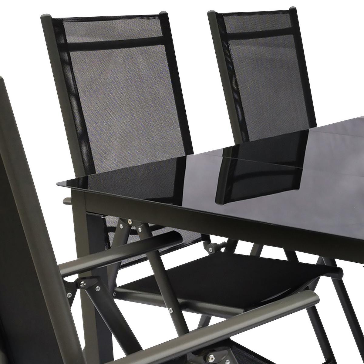 Vrtni Set Kalia, Črna, 7-Delno - črna/antracit, Basics, kovina - Gardenson