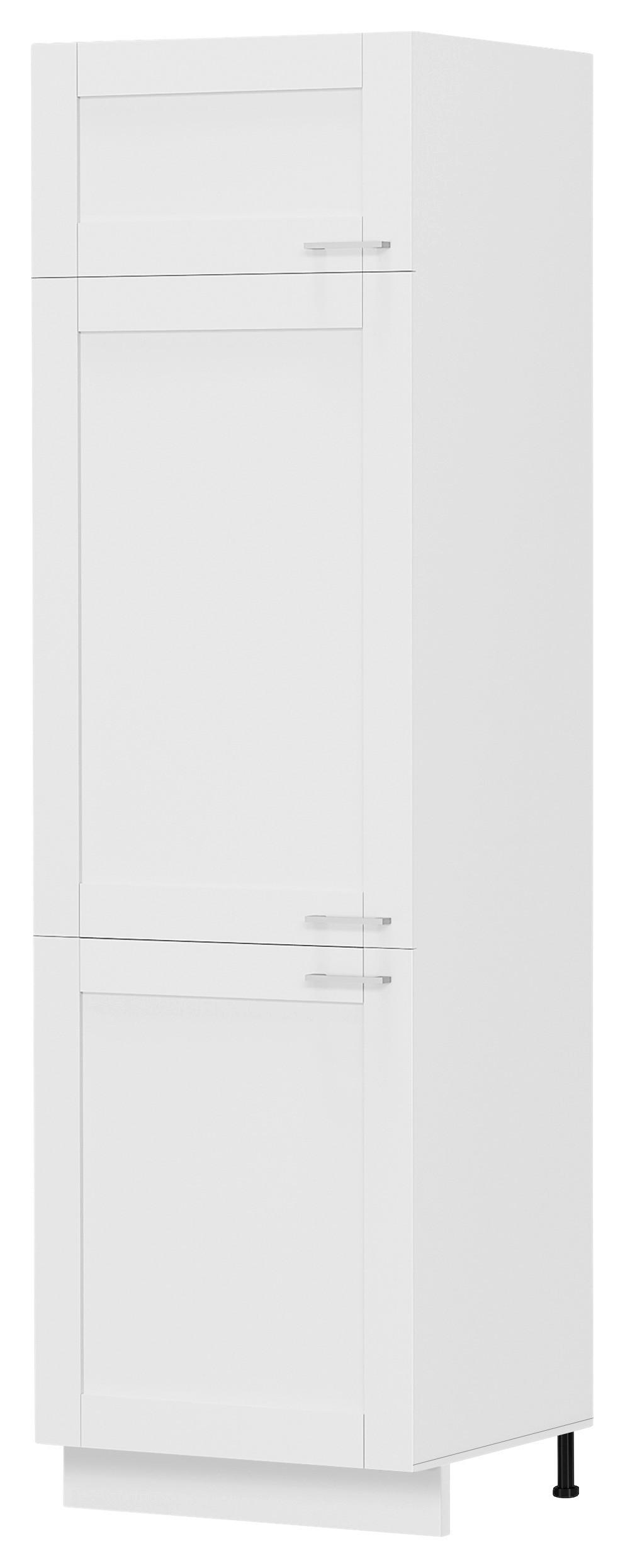 GESCHIRRSCHRANK COLURA - Weiss/Silberfarben, Trend, Holzwerkstoff/Kunststoff (60/207/57cm) - MID.YOU