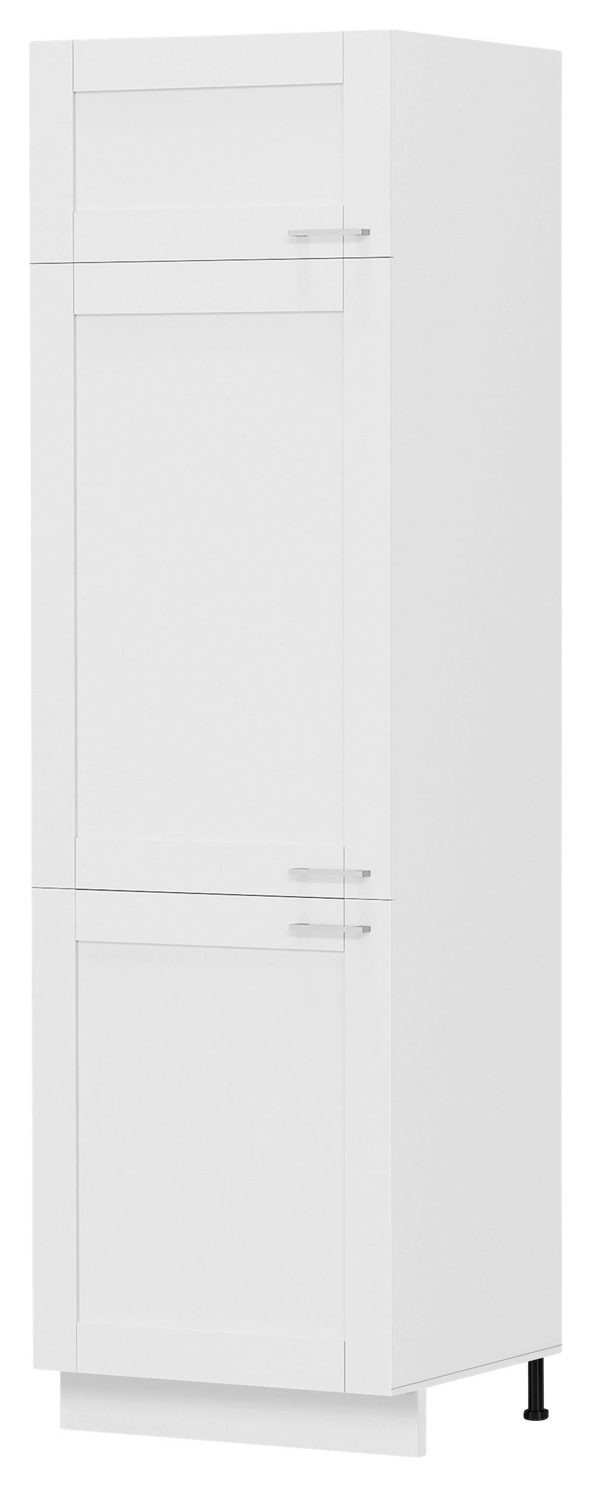 GESCHIRRSCHRANK COLURA - Weiss/Silberfarben, Trend, Holzwerkstoff/Kunststoff (60/207/57cm) - MID.YOU
