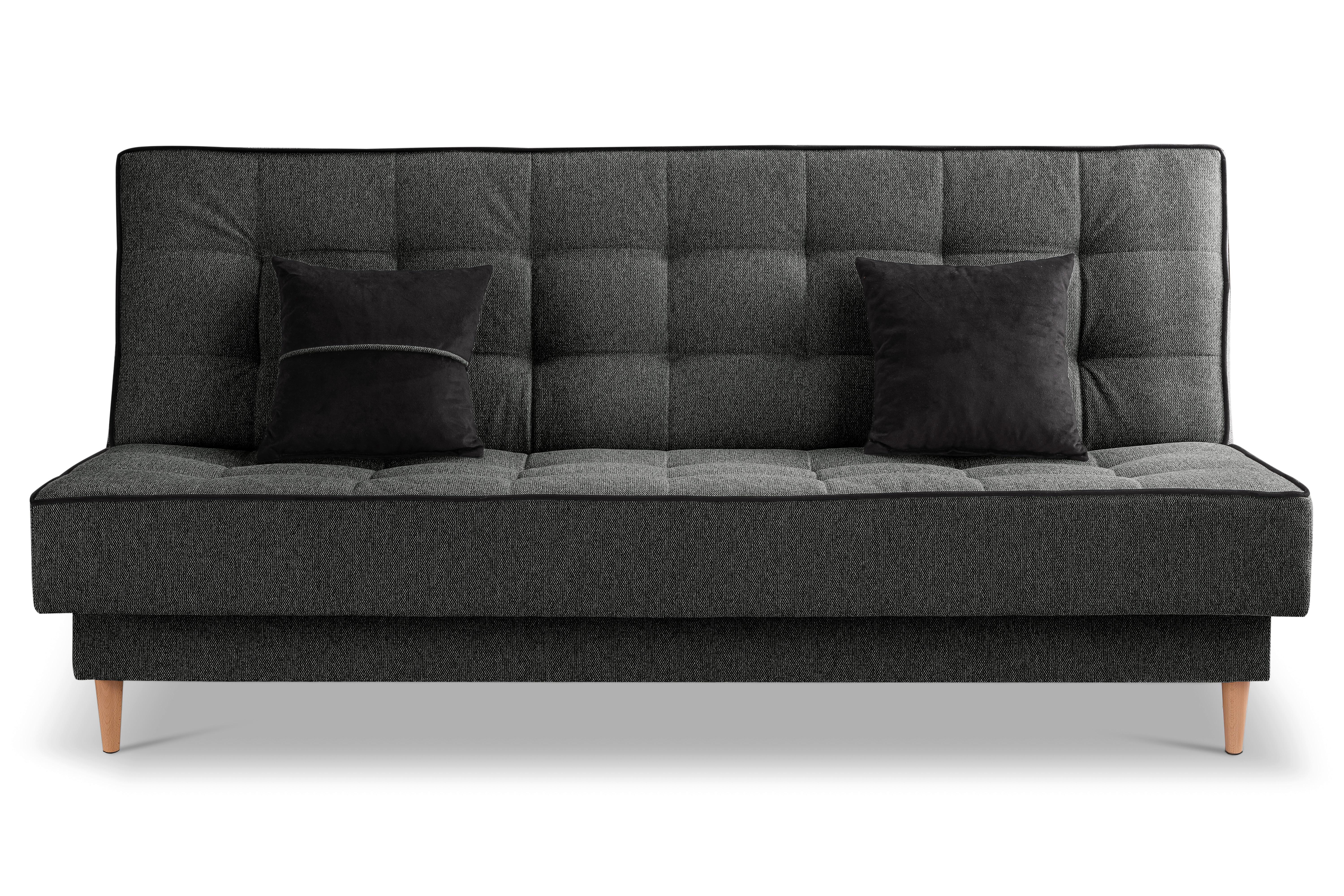 Schlafsofa Bono Grau - Hellbraun/Schwarz, Basics, Holz/Textil (199/91/91cm) - MID.YOU